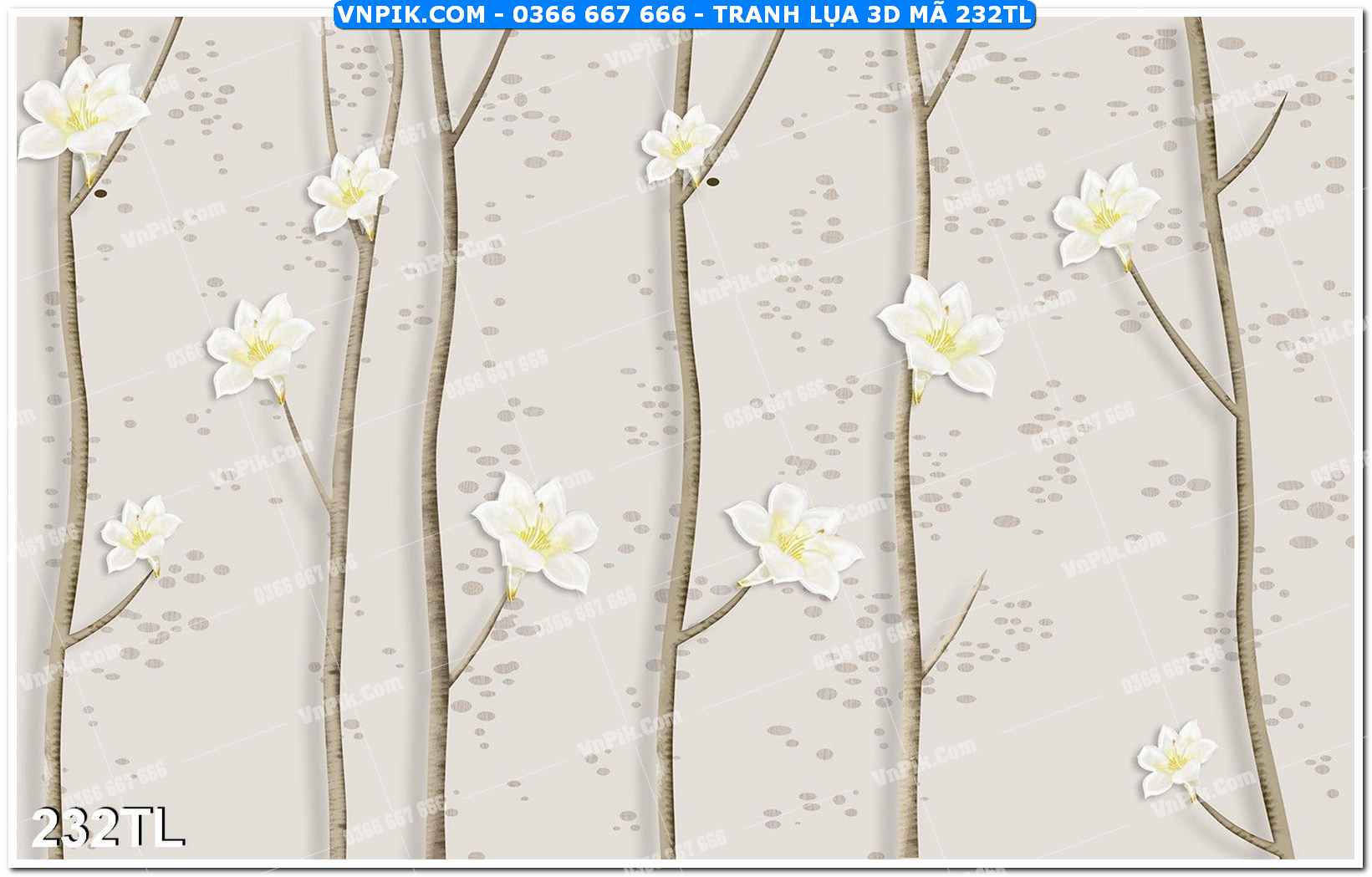 Tranh lụa 3D – Tranh trang trí dán tường 232TL