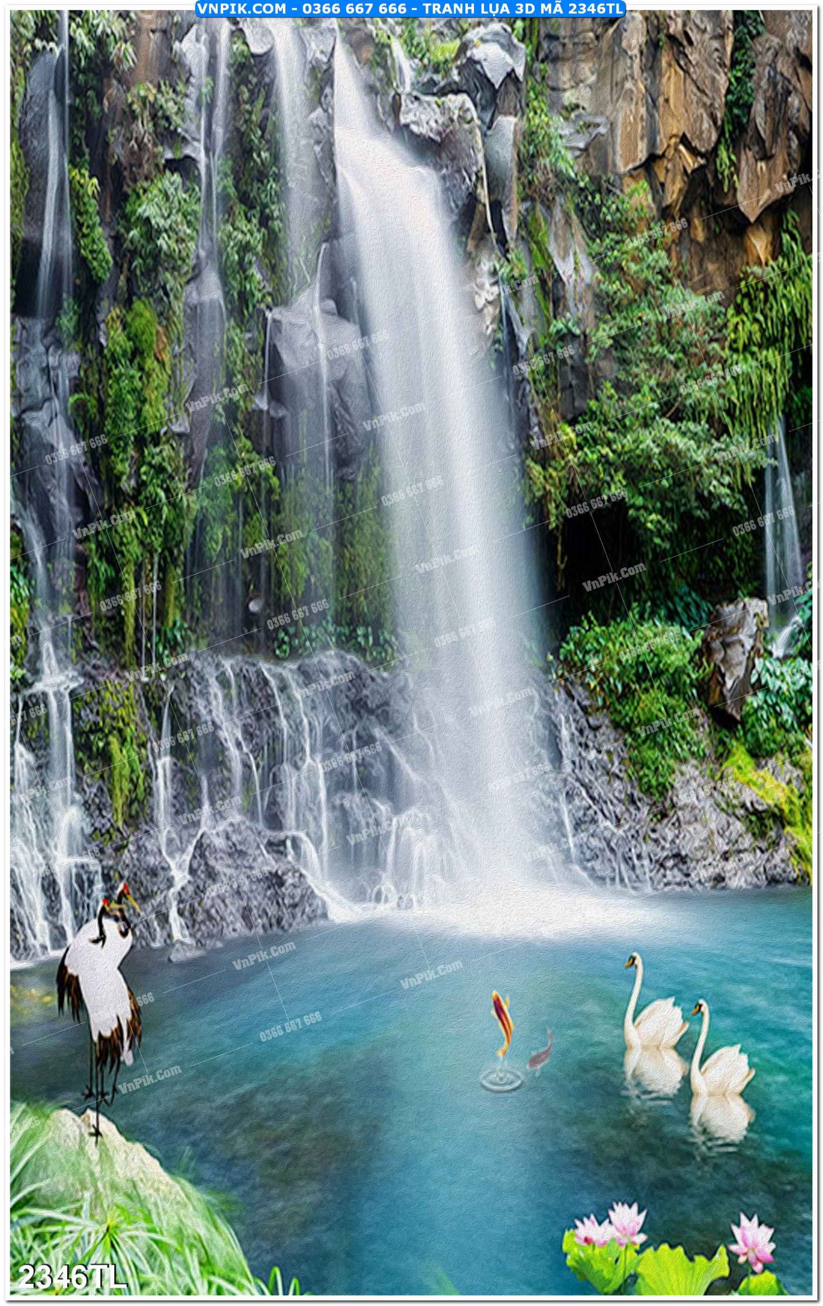 Tranh lụa 3D – Tranh trang trí dán tường 2346TL