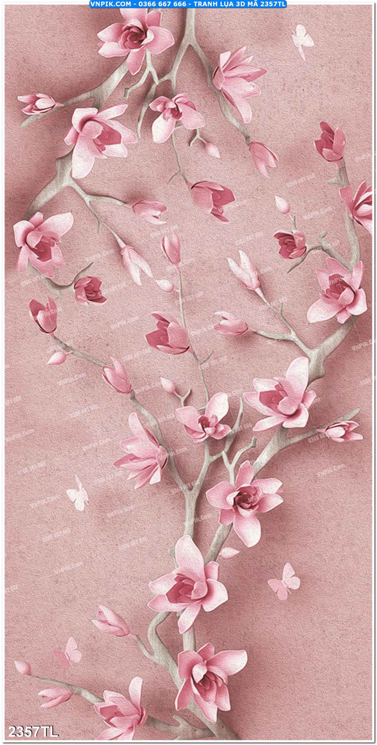 Tranh lụa 3D – Tranh trang trí dán tường 2357TL