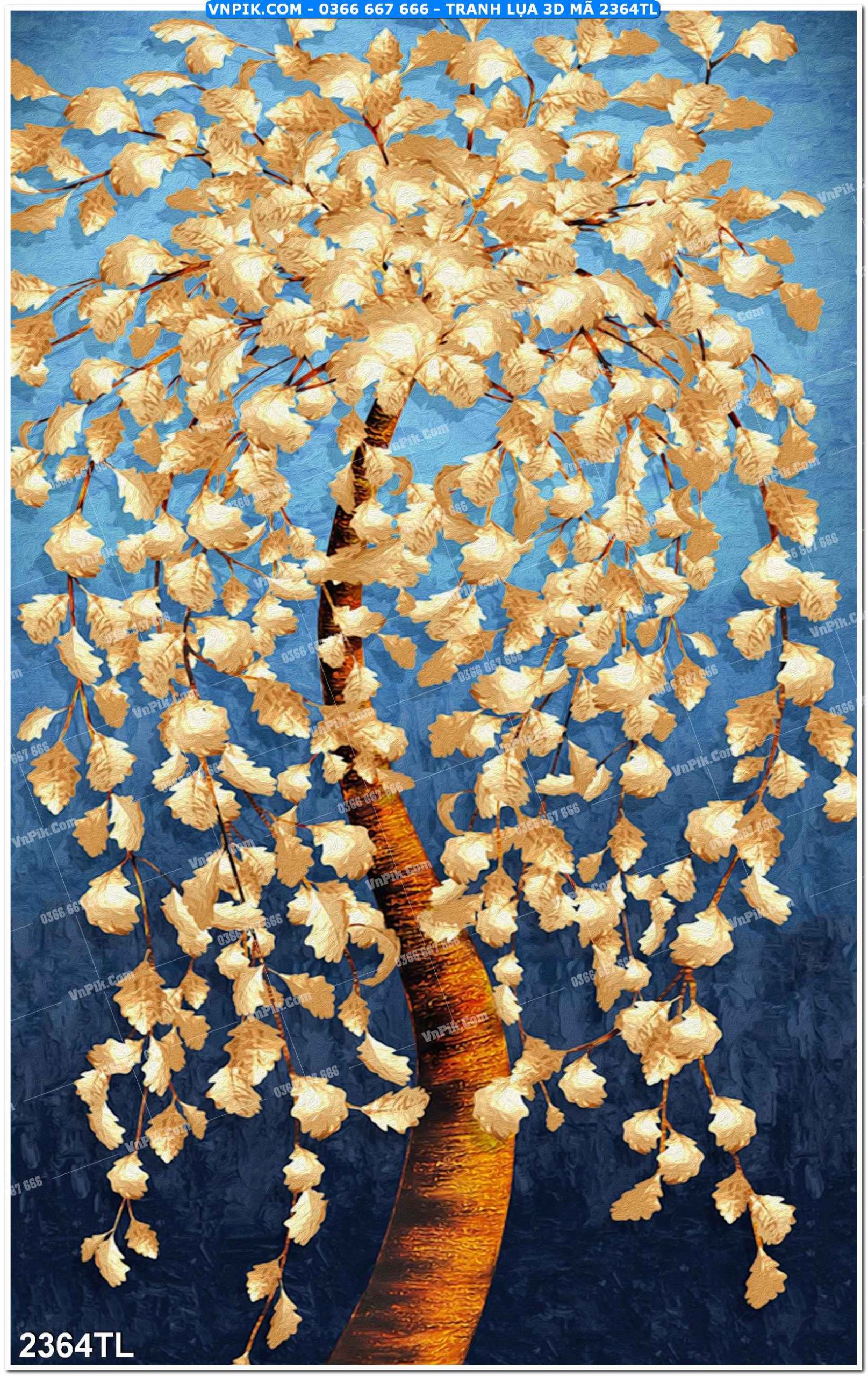 Tranh lụa 3D – Tranh trang trí dán tường 2364TL