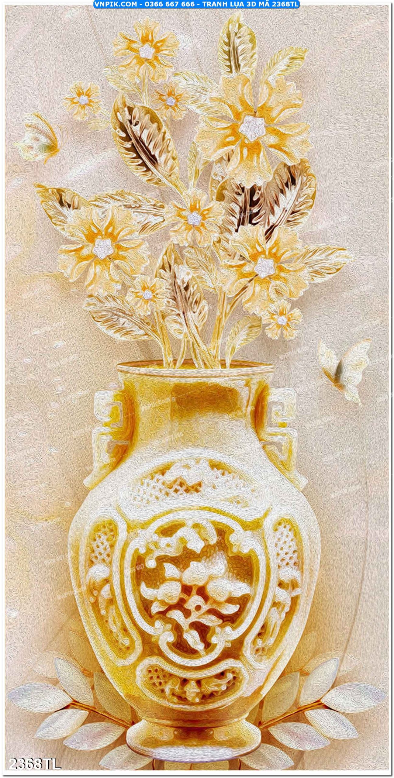 Tranh lụa 3D – Tranh trang trí dán tường 2368TL