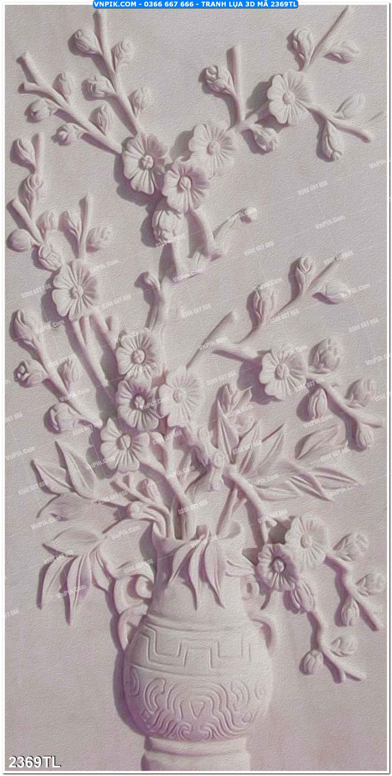 Tranh lụa 3D – Tranh trang trí dán tường 2369TL