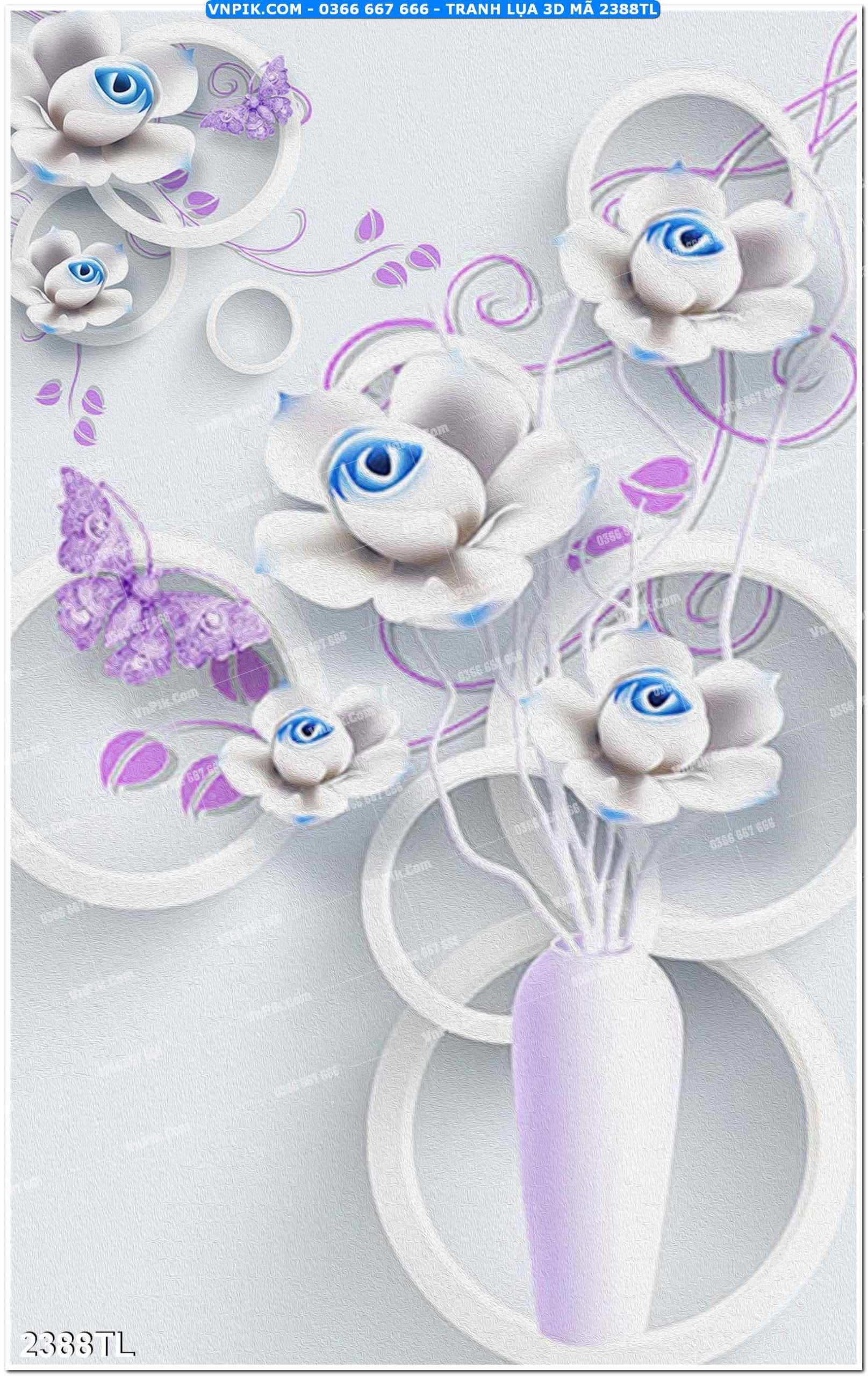 Tranh lụa 3D – Tranh trang trí dán tường 2388TL
