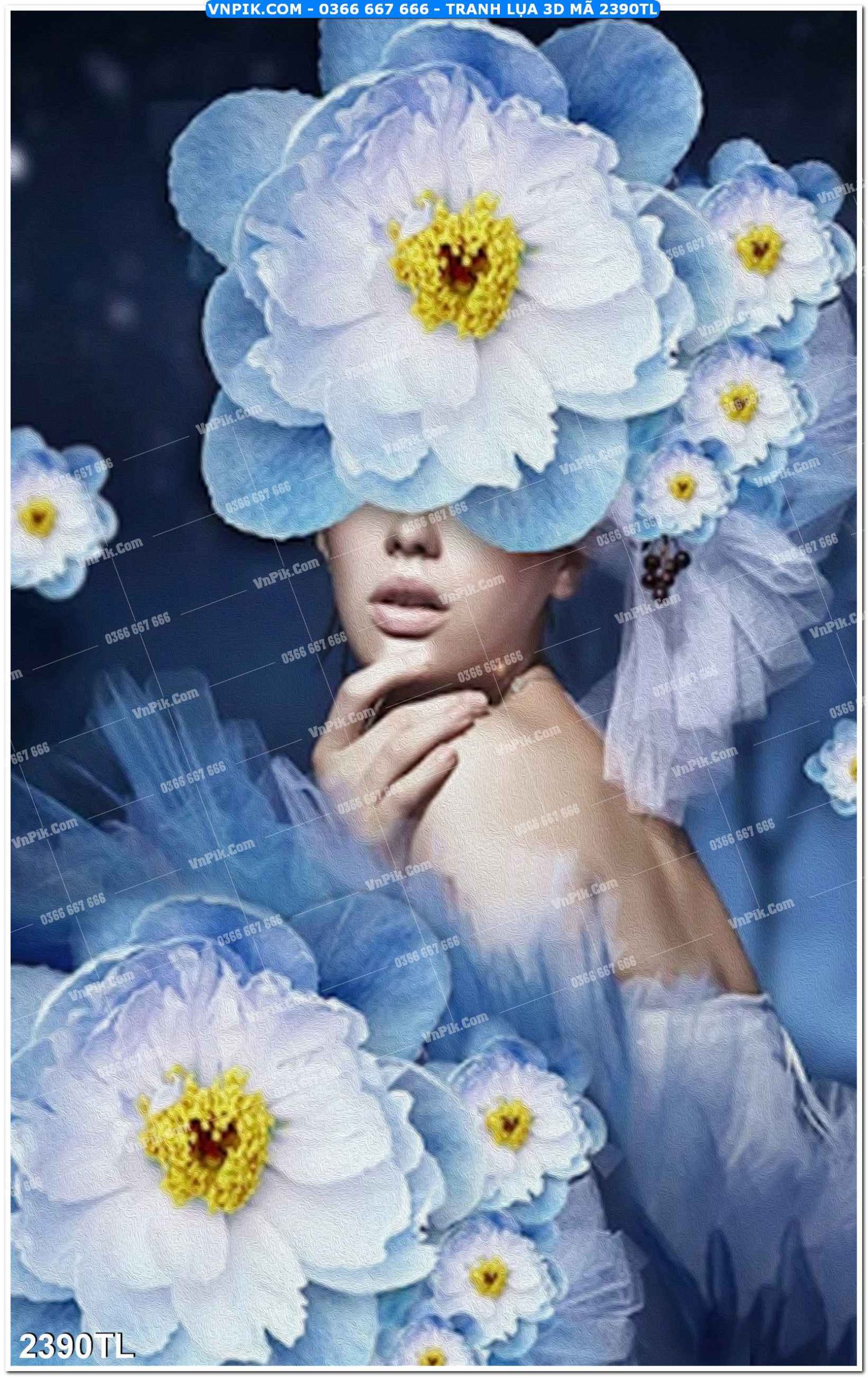 Tranh lụa 3D – Tranh trang trí dán tường 2390TL