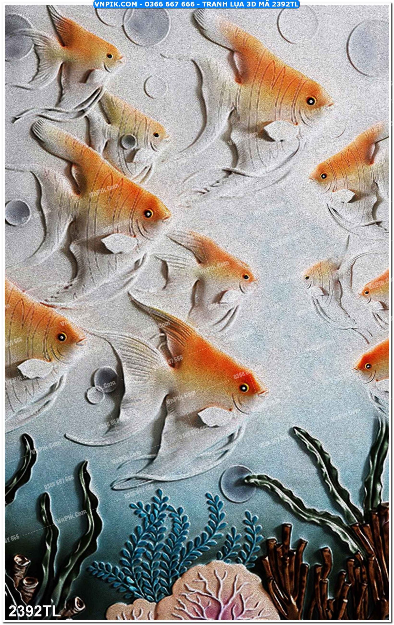 Tranh lụa 3D – Tranh trang trí dán tường 2392TL