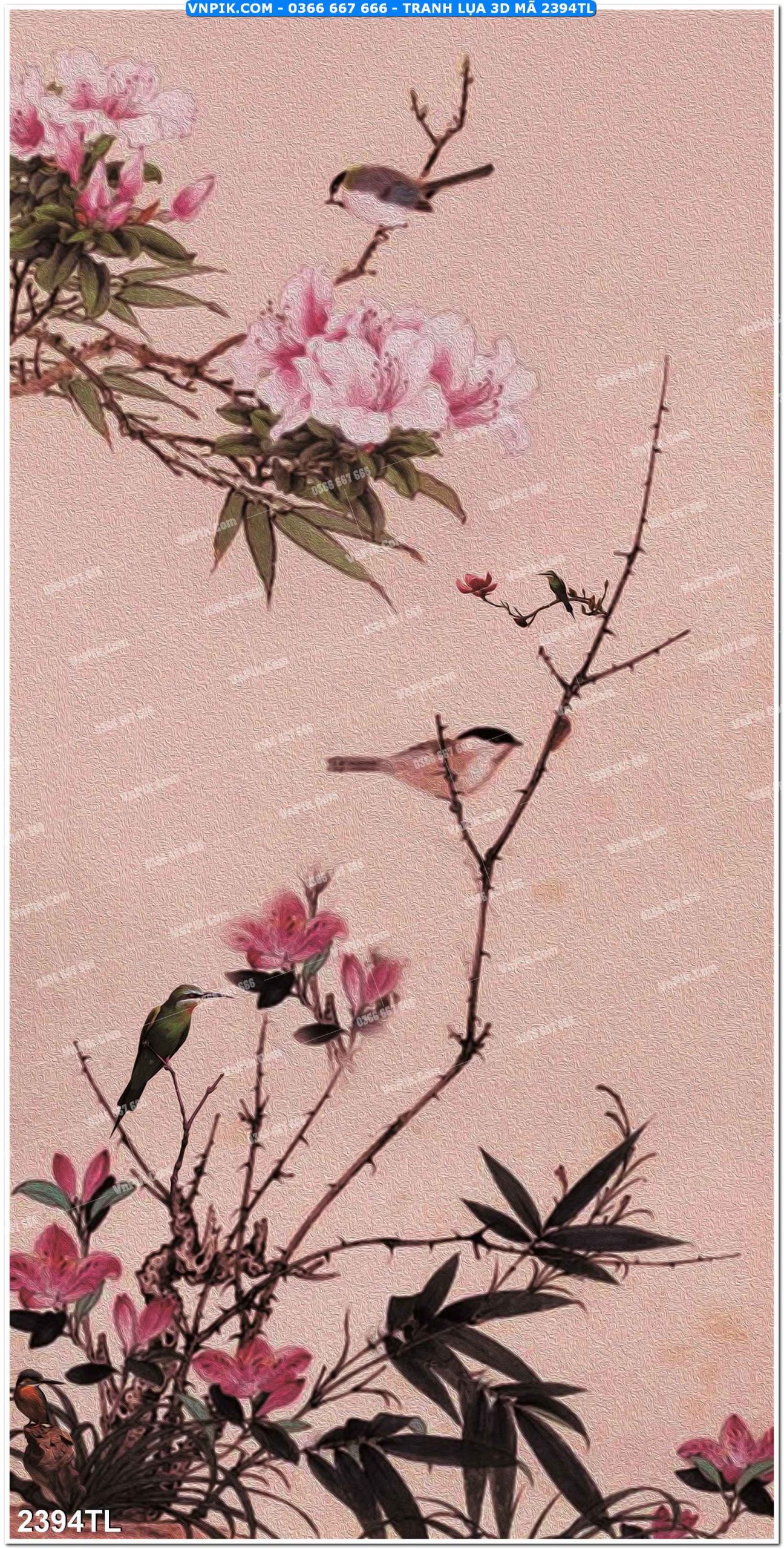 Tranh lụa 3D – Tranh trang trí dán tường 2394TL