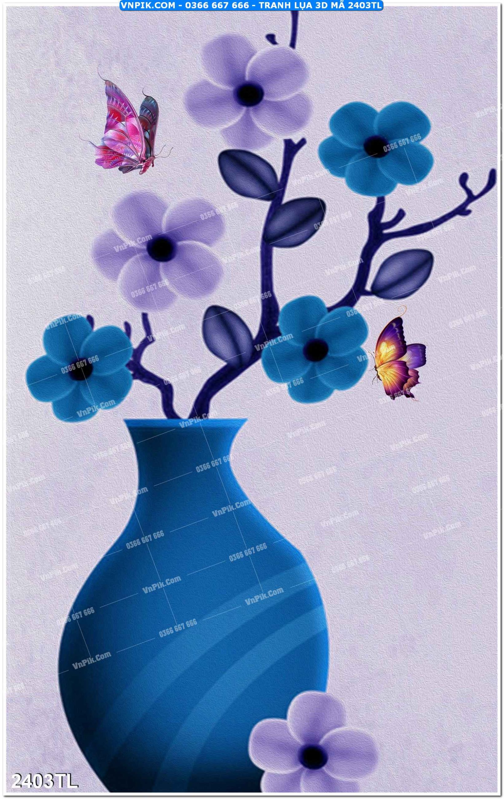 Tranh lụa 3D – Tranh trang trí dán tường 2403TL