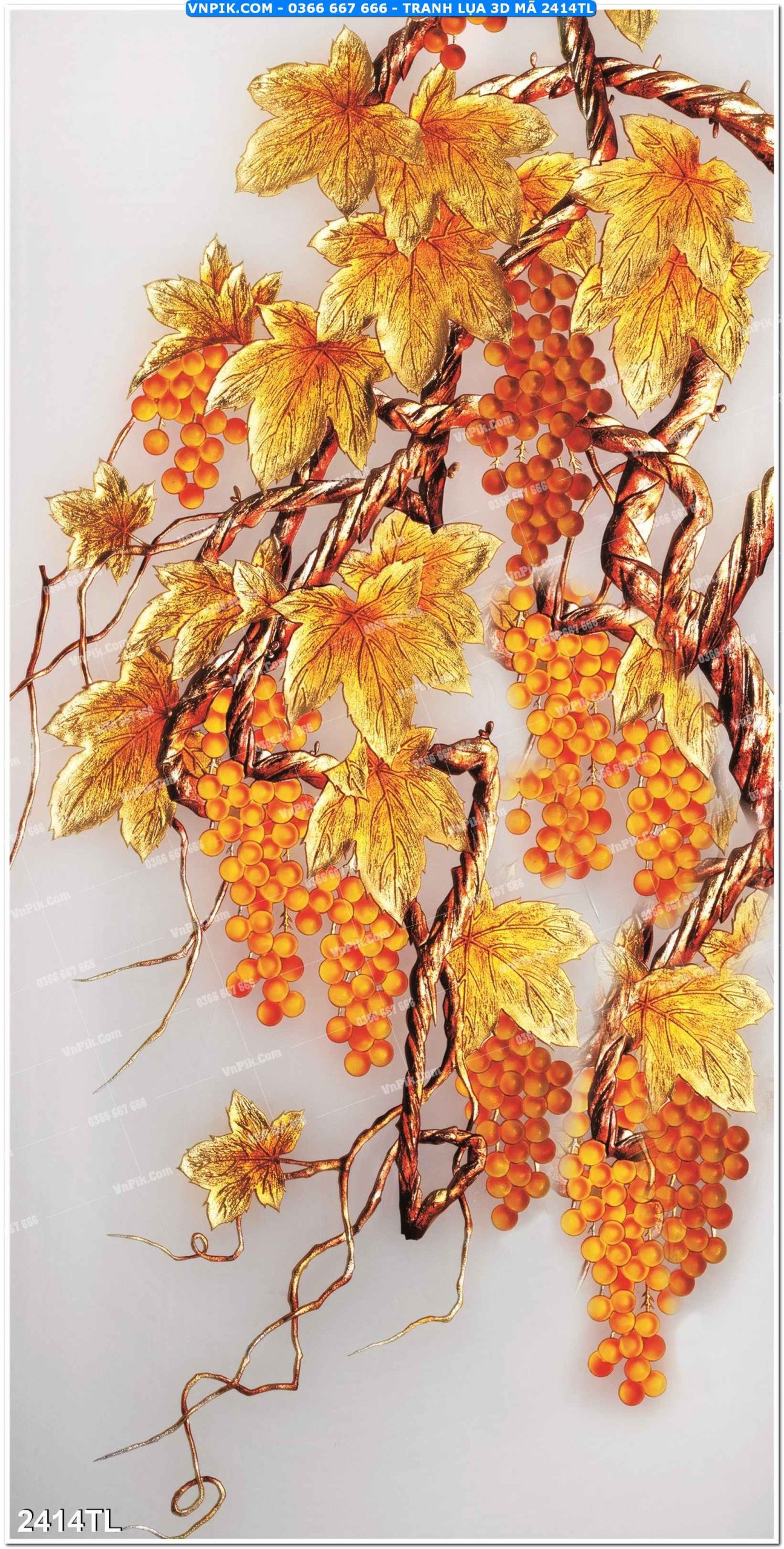 Tranh lụa 3D – Tranh trang trí dán tường 2414TL