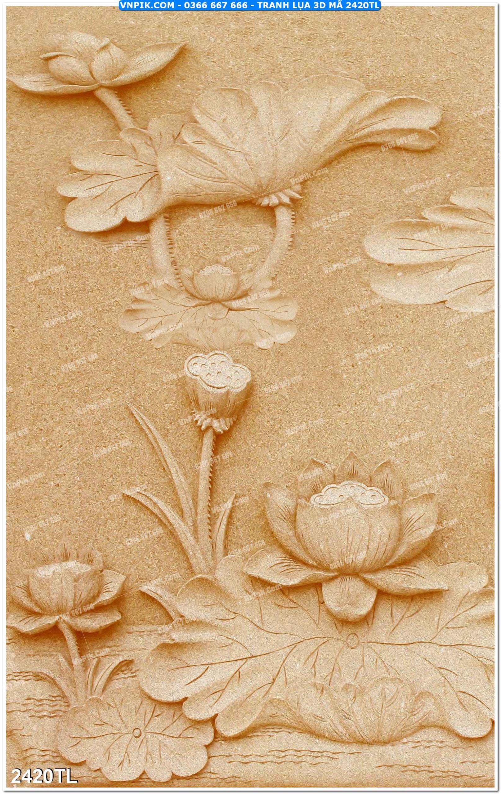 Tranh lụa 3D – Tranh trang trí dán tường 2420TL