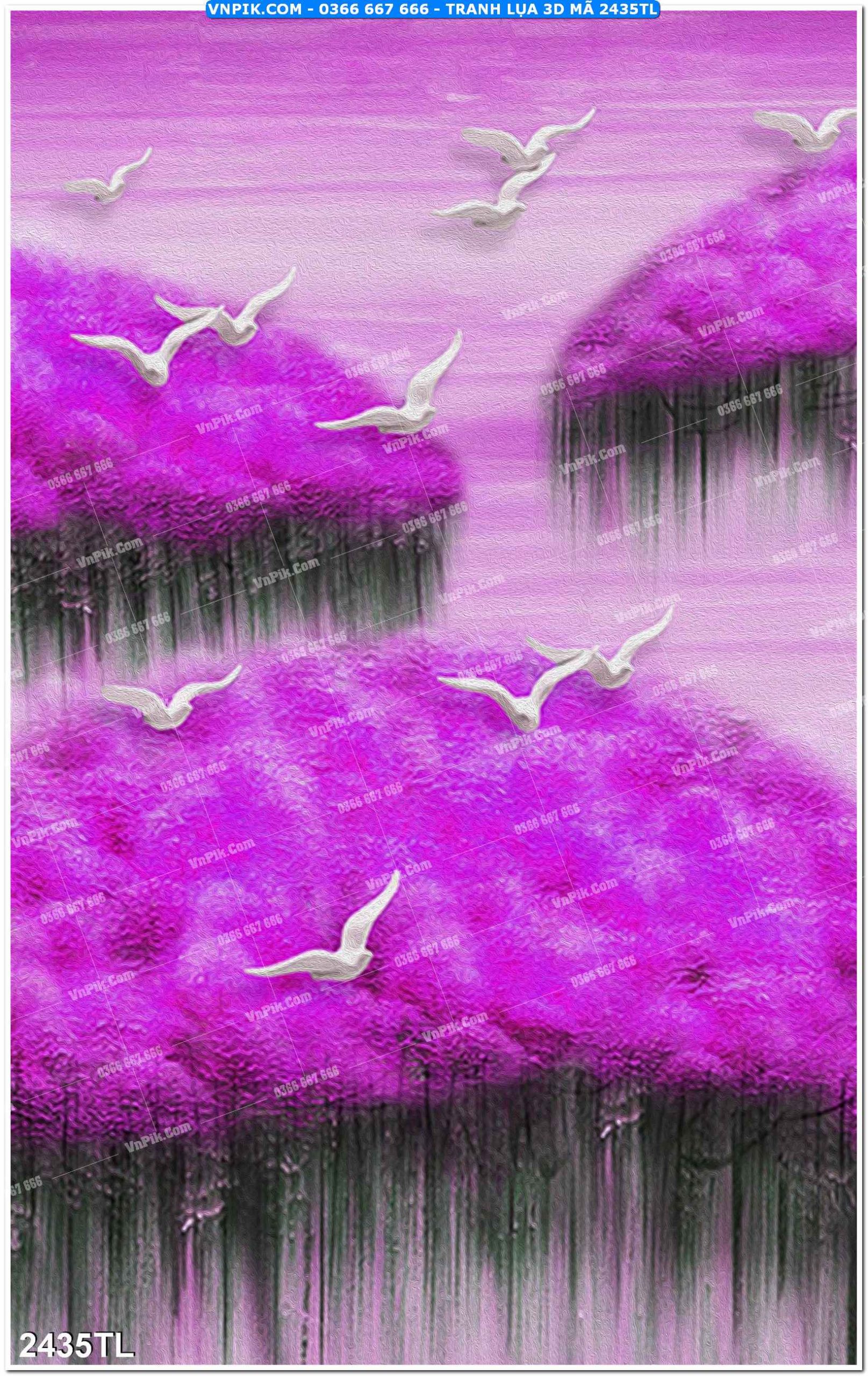 Tranh lụa 3D – Tranh trang trí dán tường 2435TL