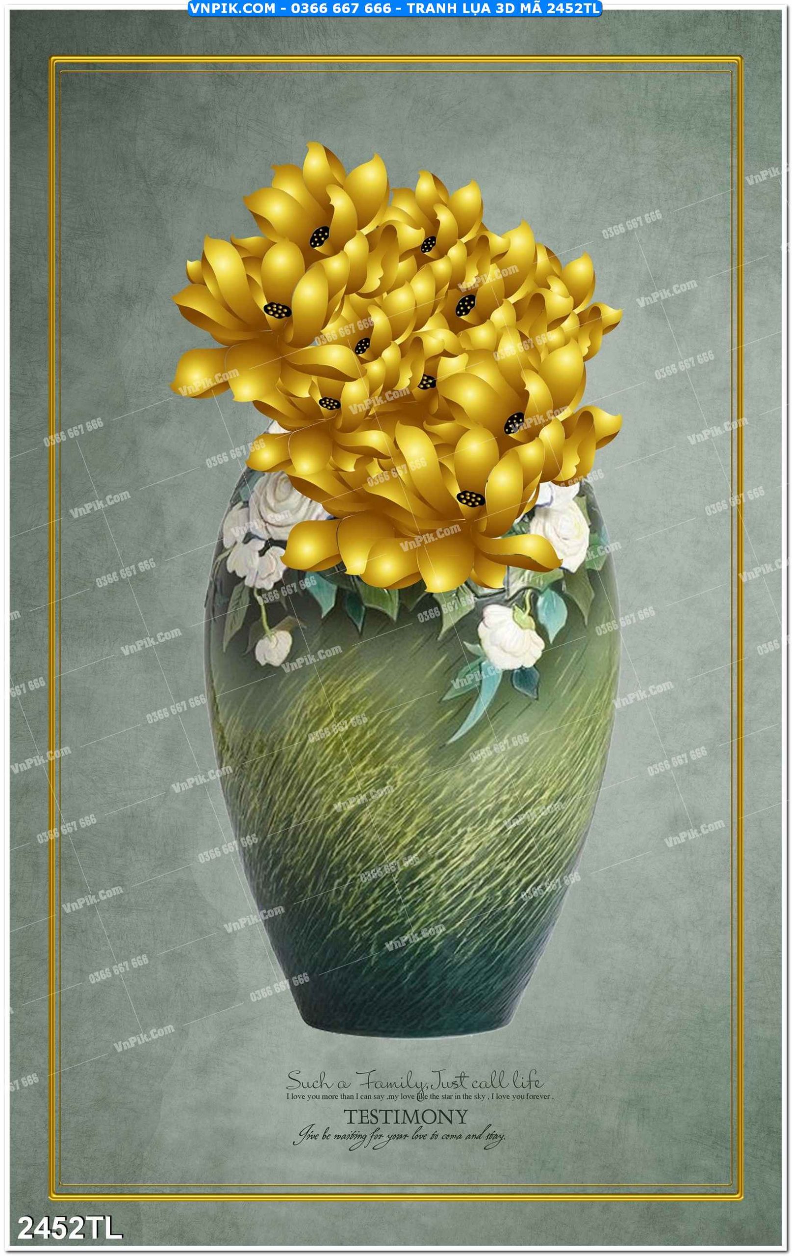 Tranh lụa 3D – Tranh trang trí dán tường 2452TL