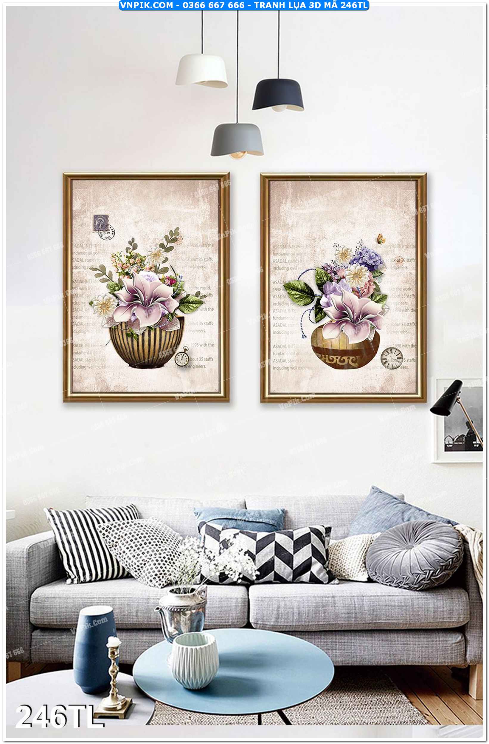 Tranh lụa 3D – Tranh trang trí dán tường 246TL