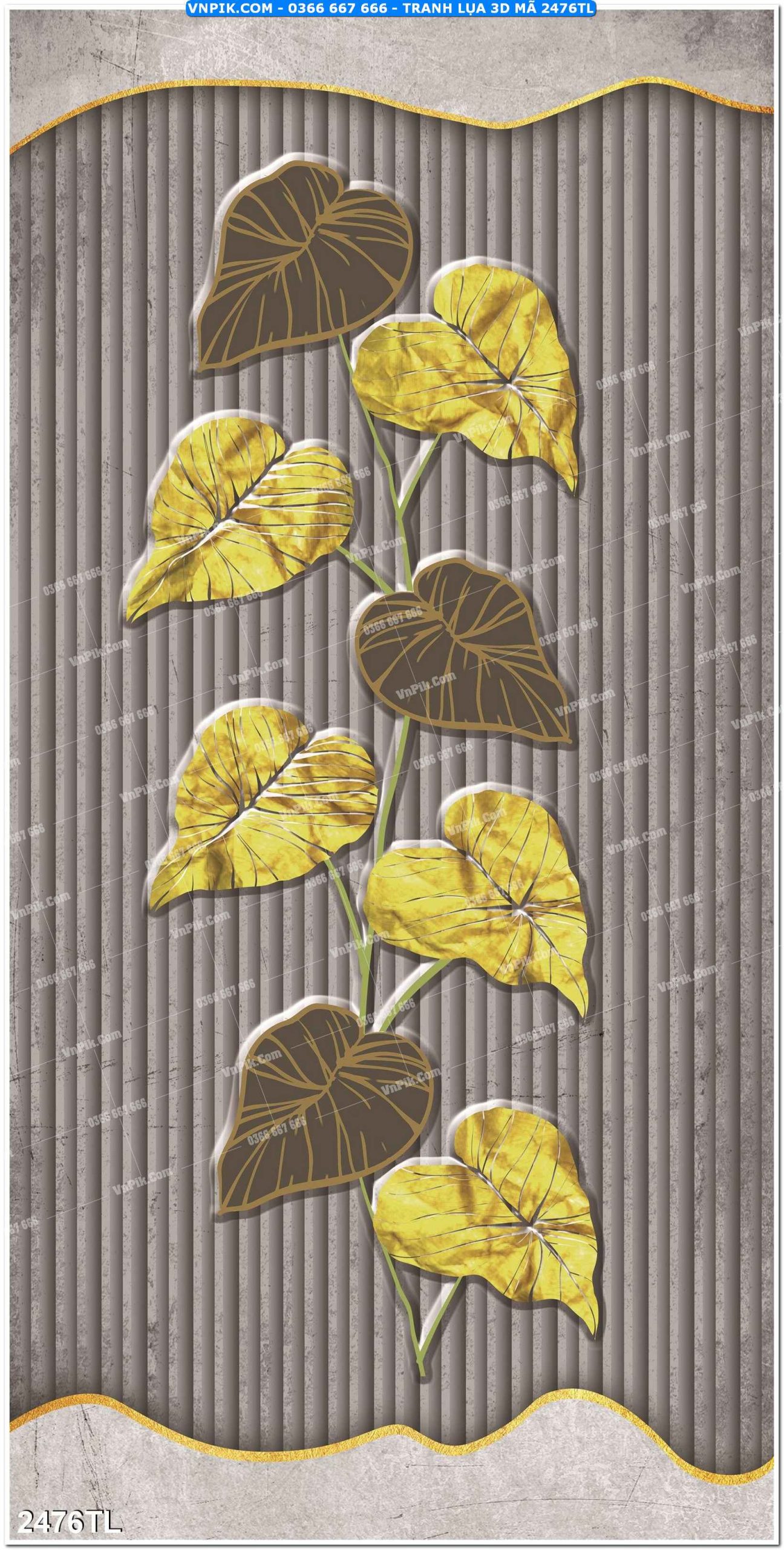 Tranh lụa 3D – Tranh trang trí dán tường 2476TL