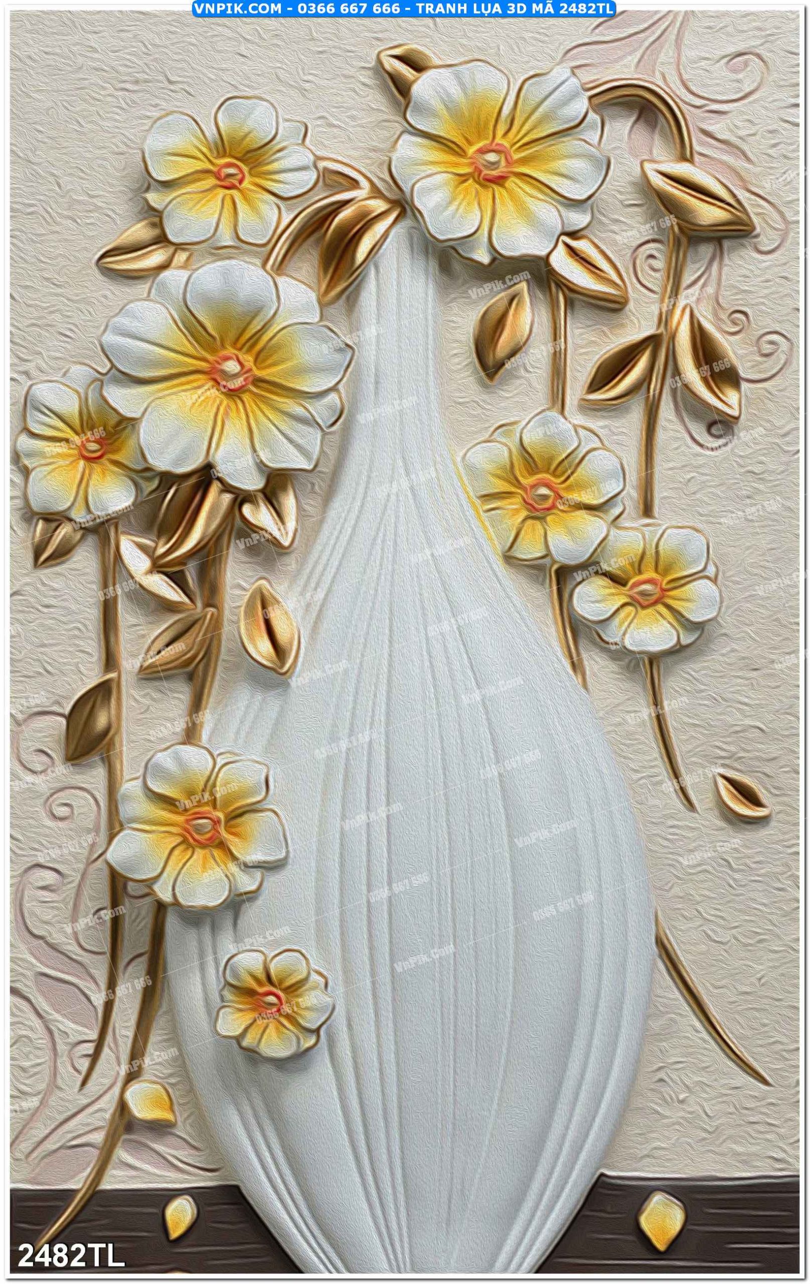 Tranh lụa 3D – Tranh trang trí dán tường 2482TL