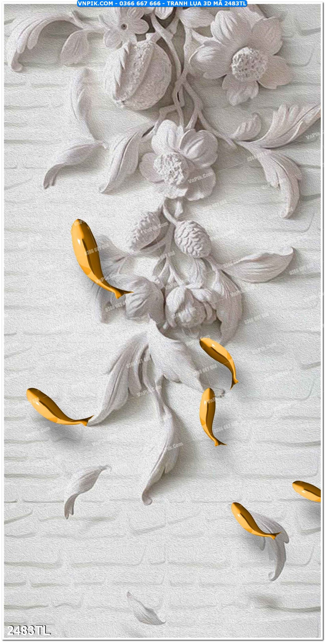 Tranh lụa 3D – Tranh trang trí dán tường 2483TL