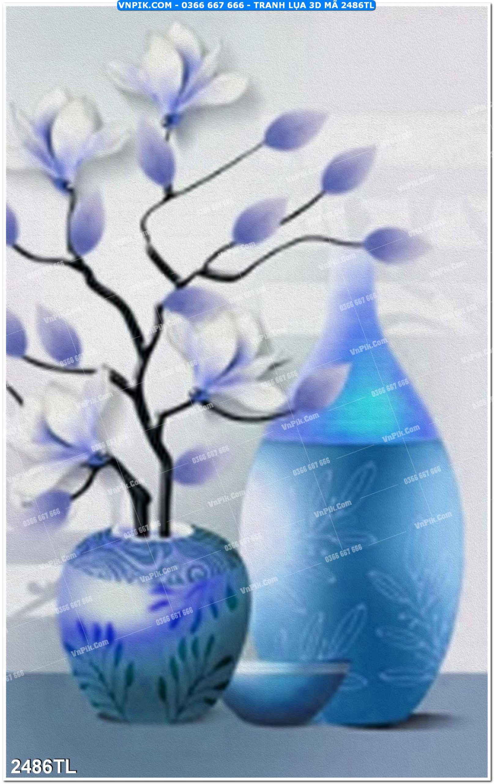 Tranh lụa 3D – Tranh trang trí dán tường 2486TL