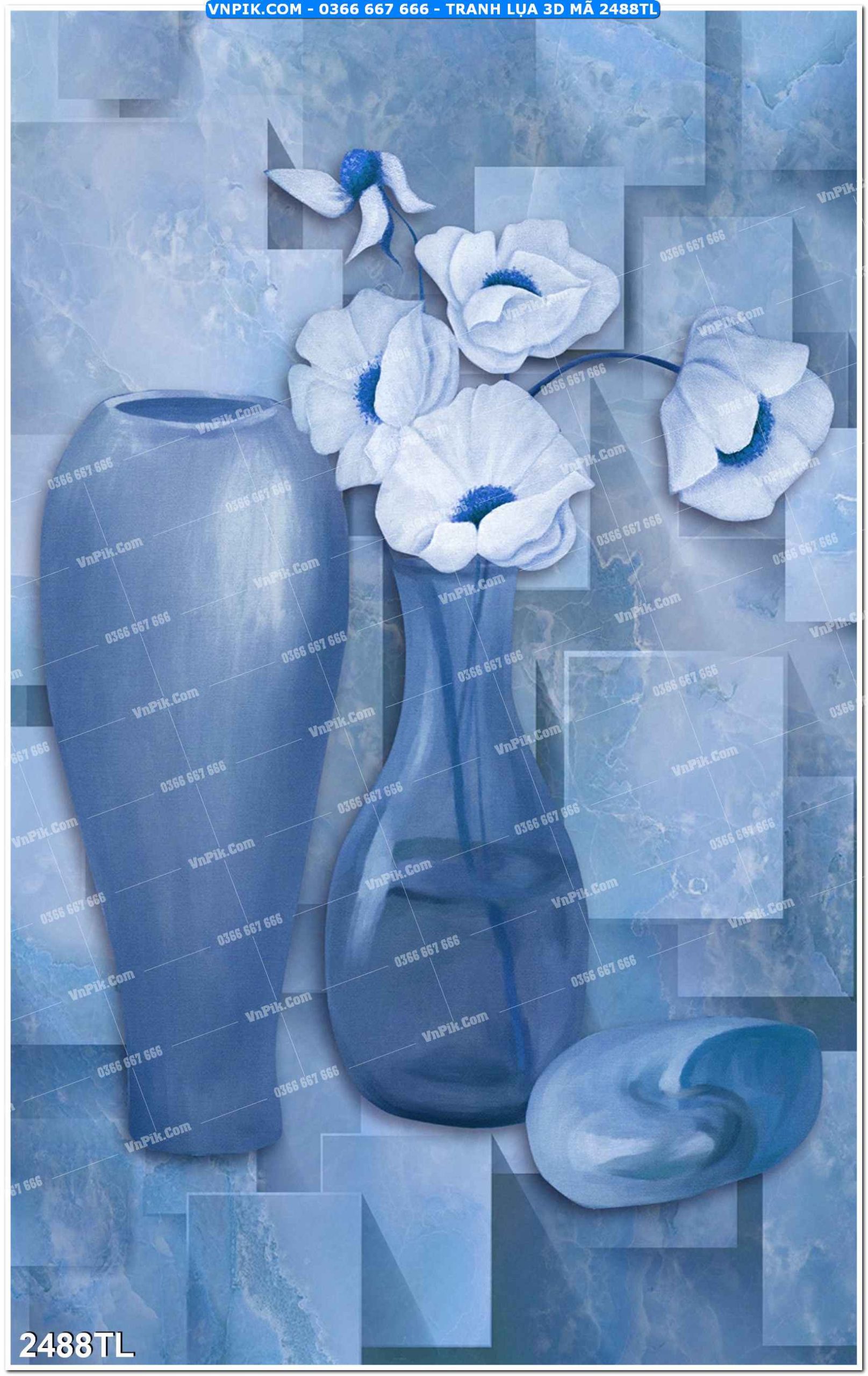 Tranh lụa 3D – Tranh trang trí dán tường 2488TL