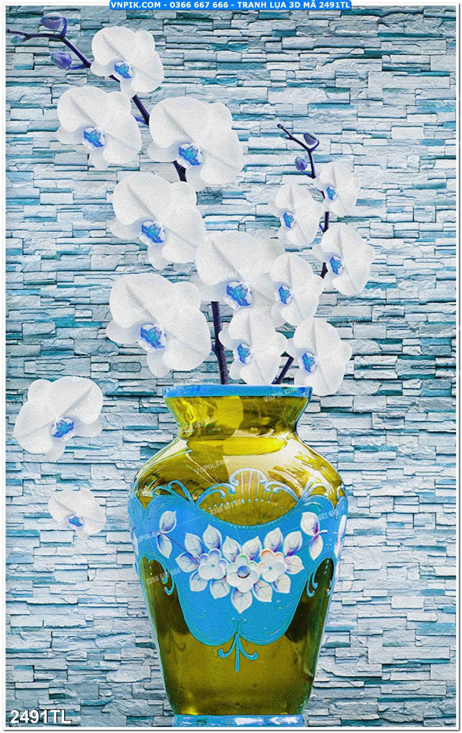 Tranh lụa 3D – Tranh trang trí dán tường 2491TL