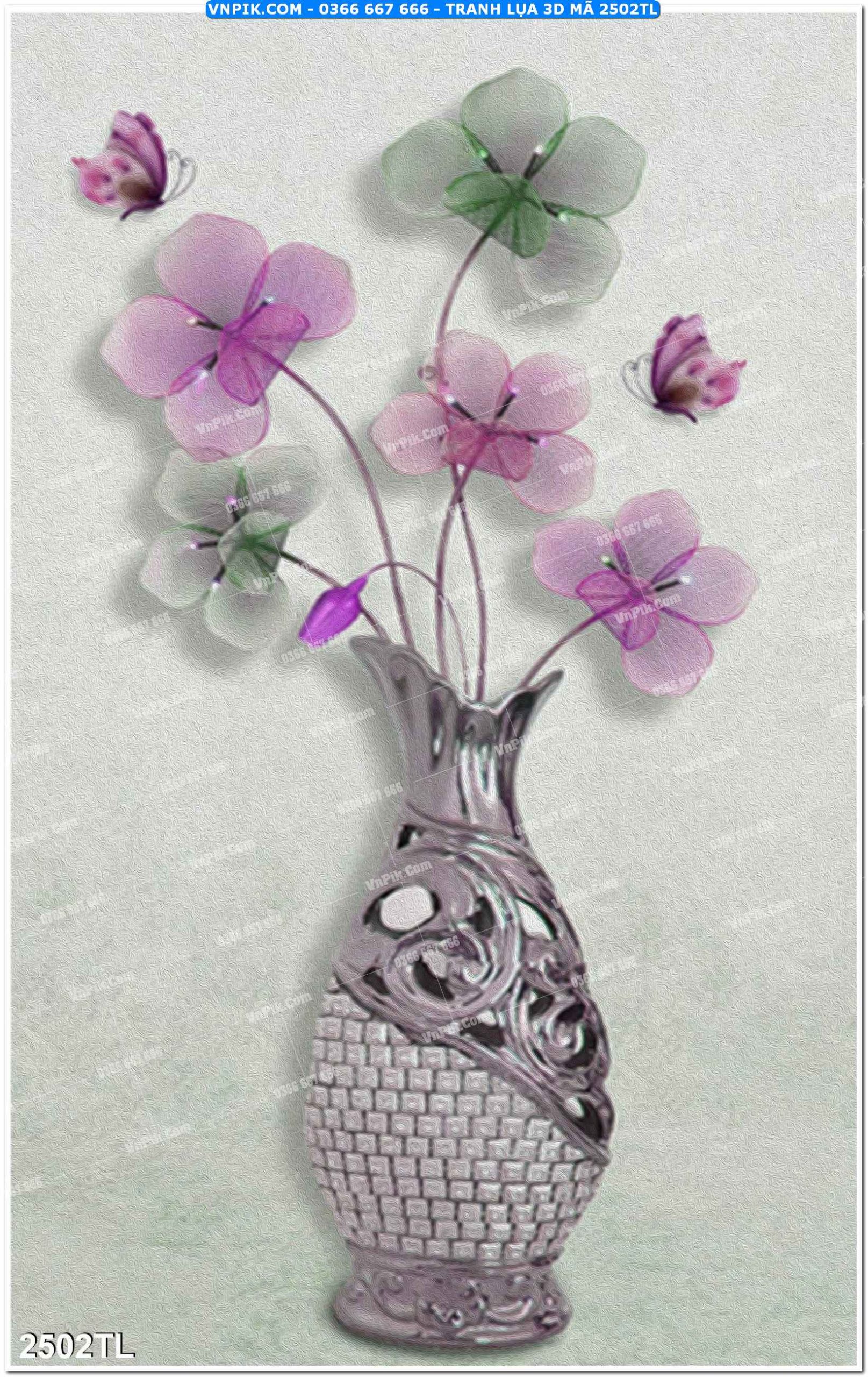 Tranh lụa 3D – Tranh trang trí dán tường 2502TL
