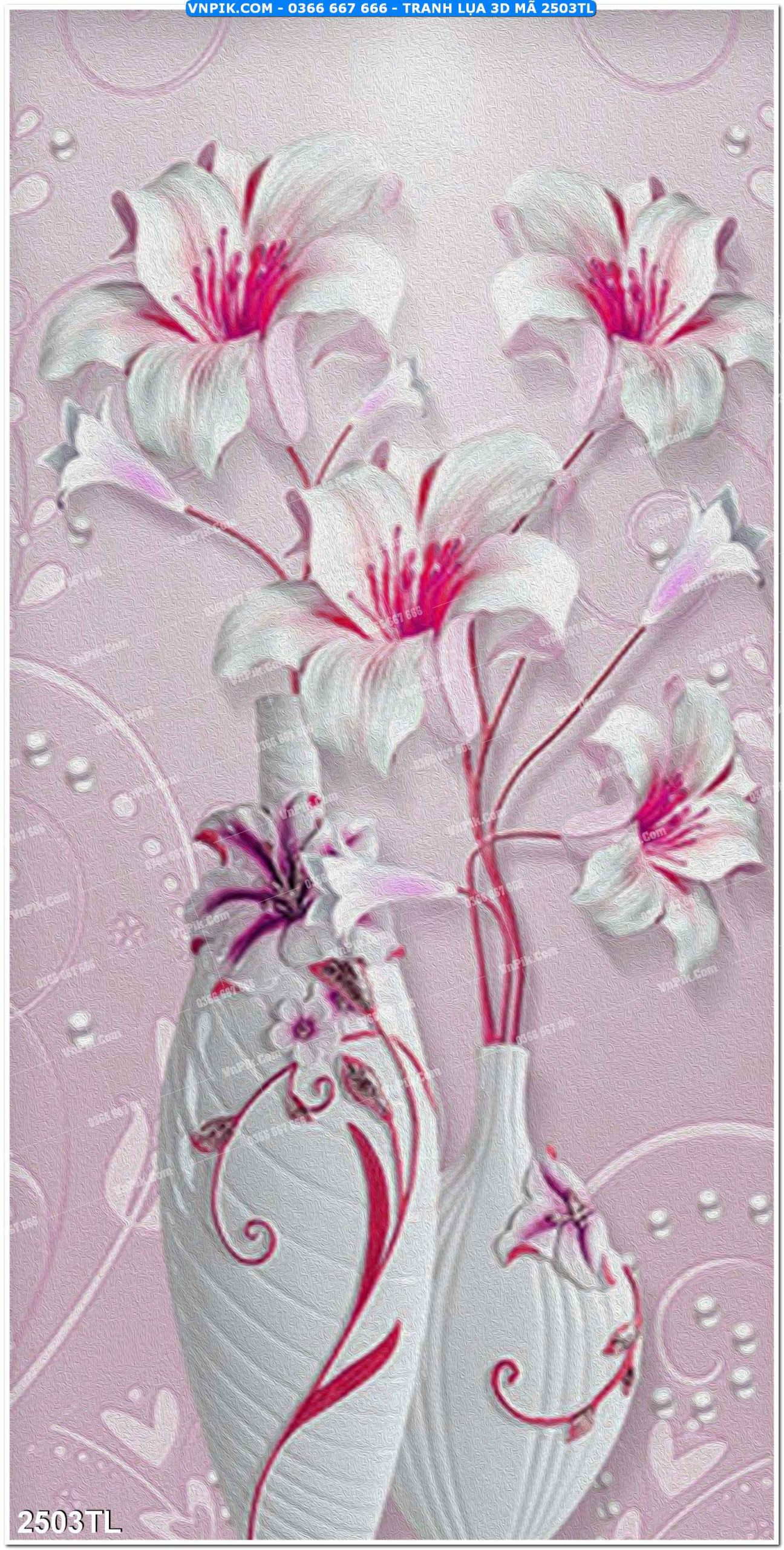 Tranh lụa 3D – Tranh trang trí dán tường 2503TL
