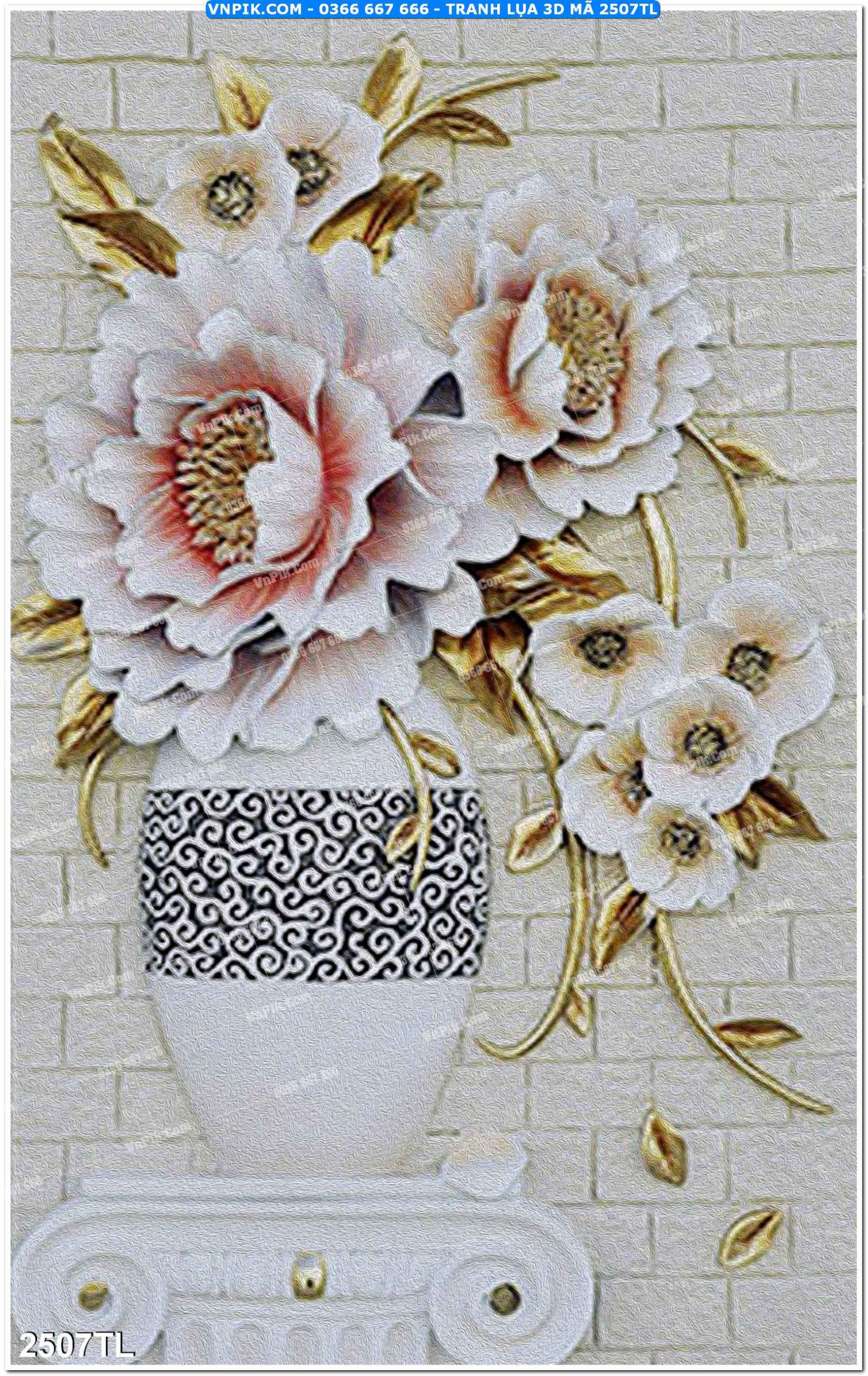 Tranh lụa 3D – Tranh trang trí dán tường 2507TL