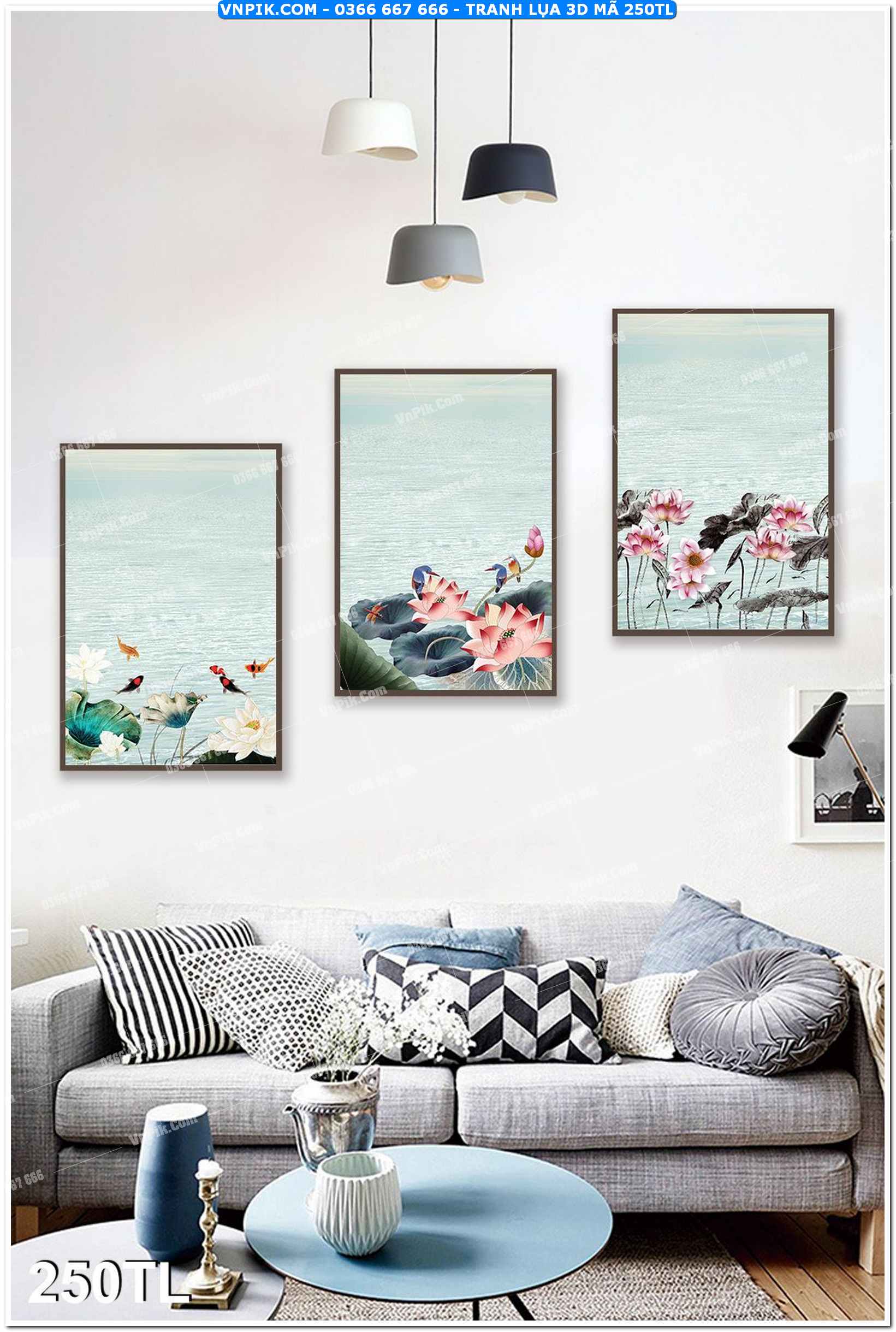 Tranh lụa 3D – Tranh trang trí dán tường 250TL