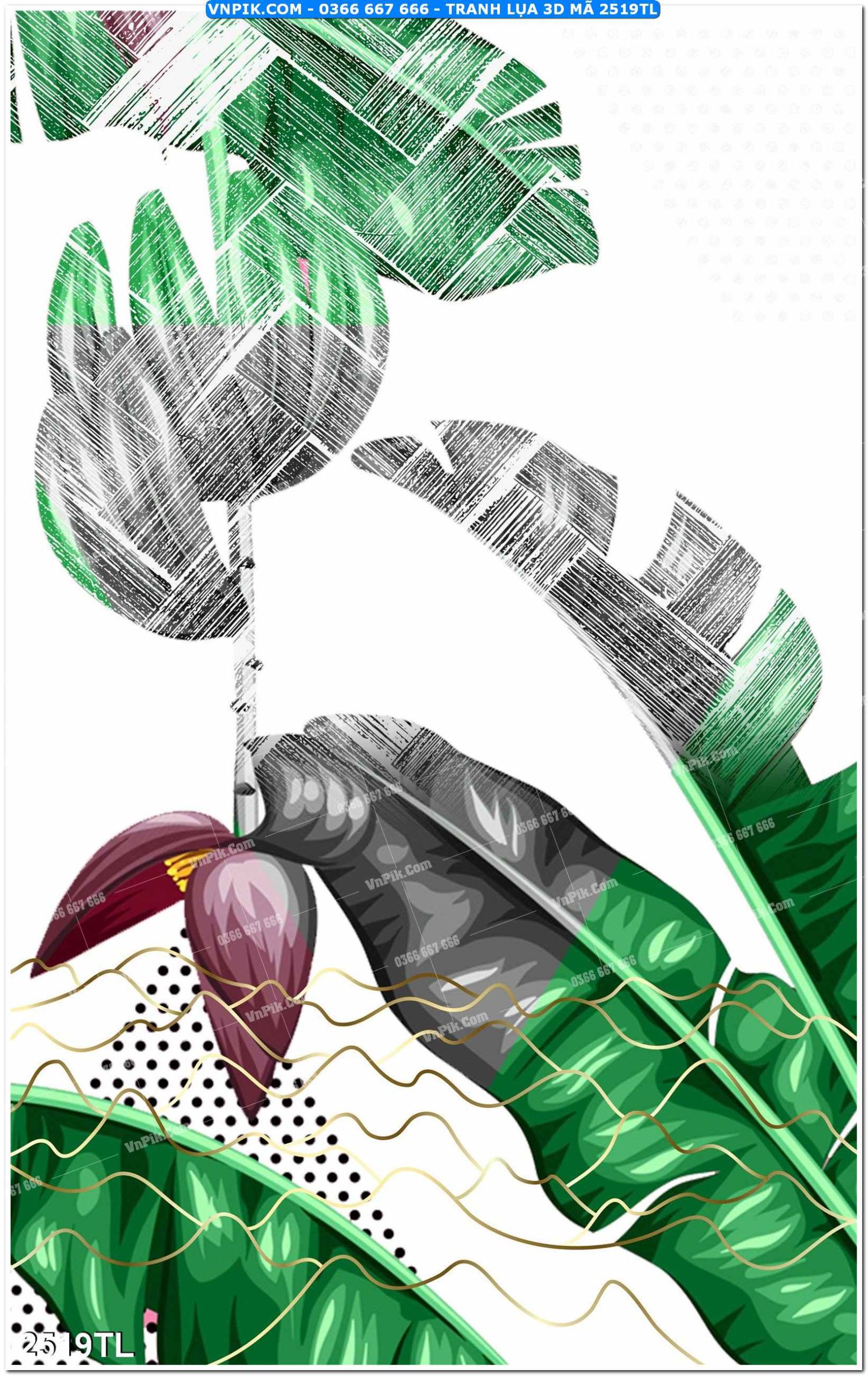 Tranh lụa 3D – Tranh trang trí dán tường 2519TL
