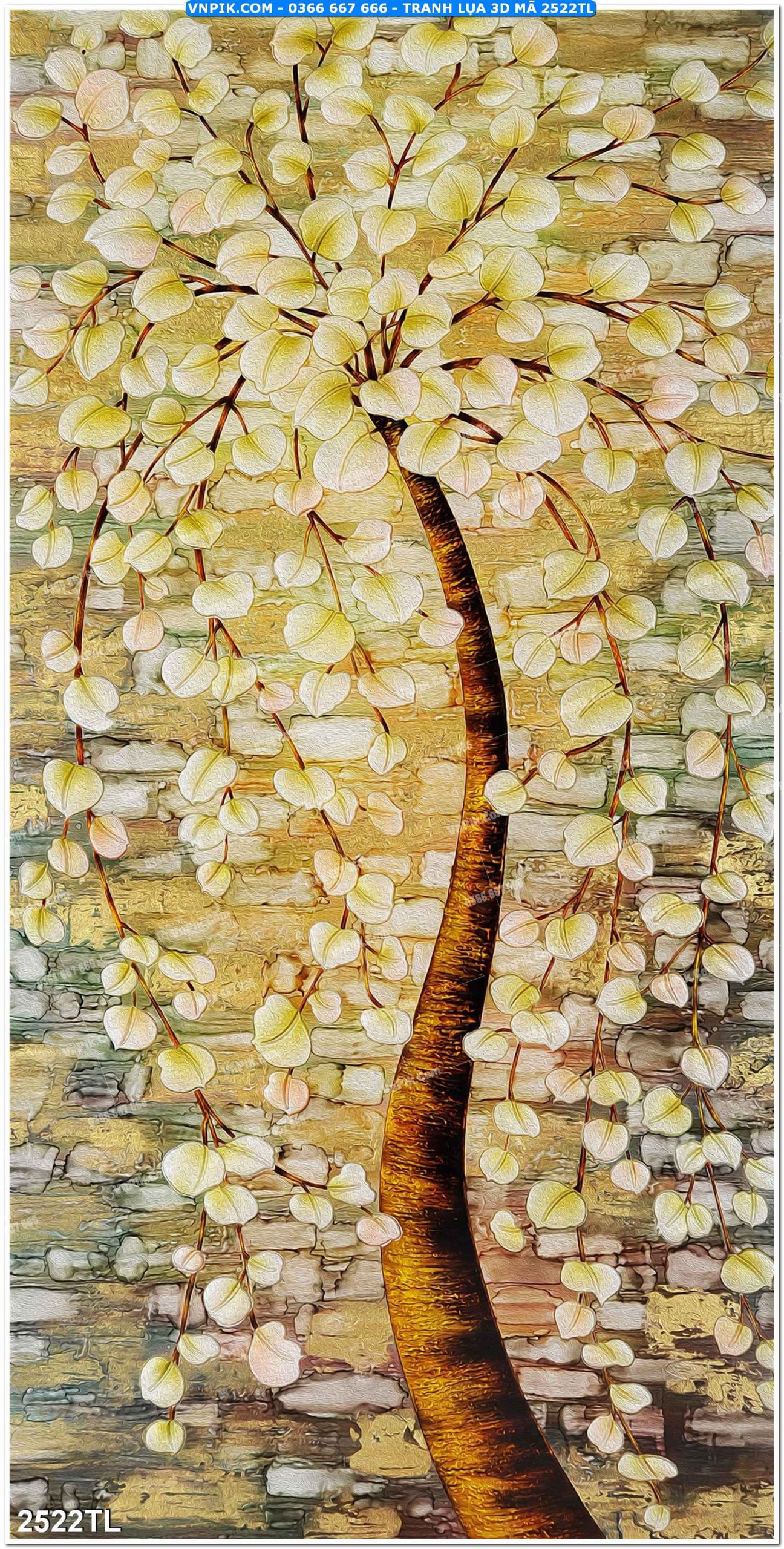 Tranh lụa 3D – Tranh trang trí dán tường 2522TL
