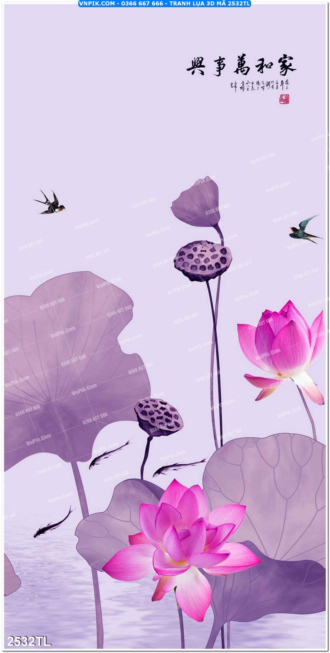 Tranh lụa 3D – Tranh trang trí dán tường 2532TL