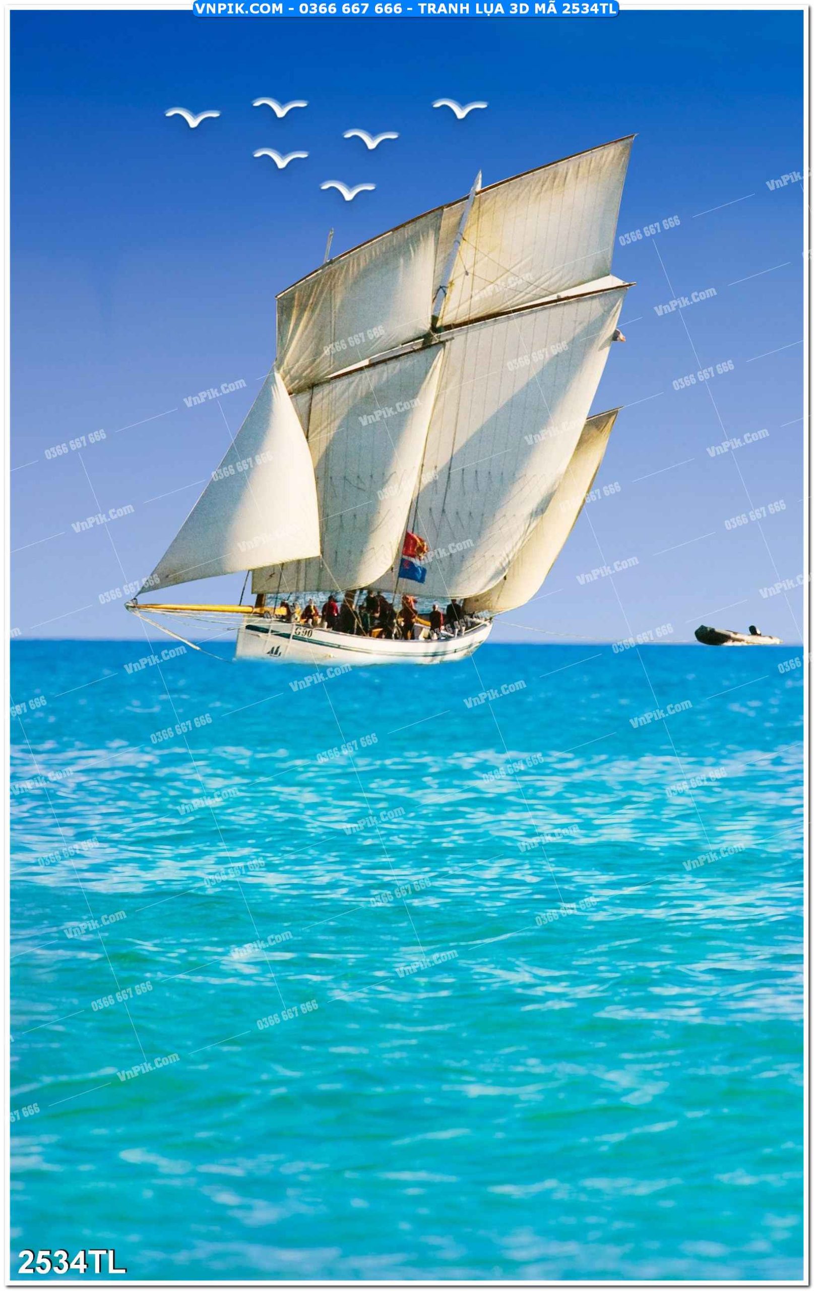 Tranh lụa 3D – Tranh trang trí dán tường 2534TL