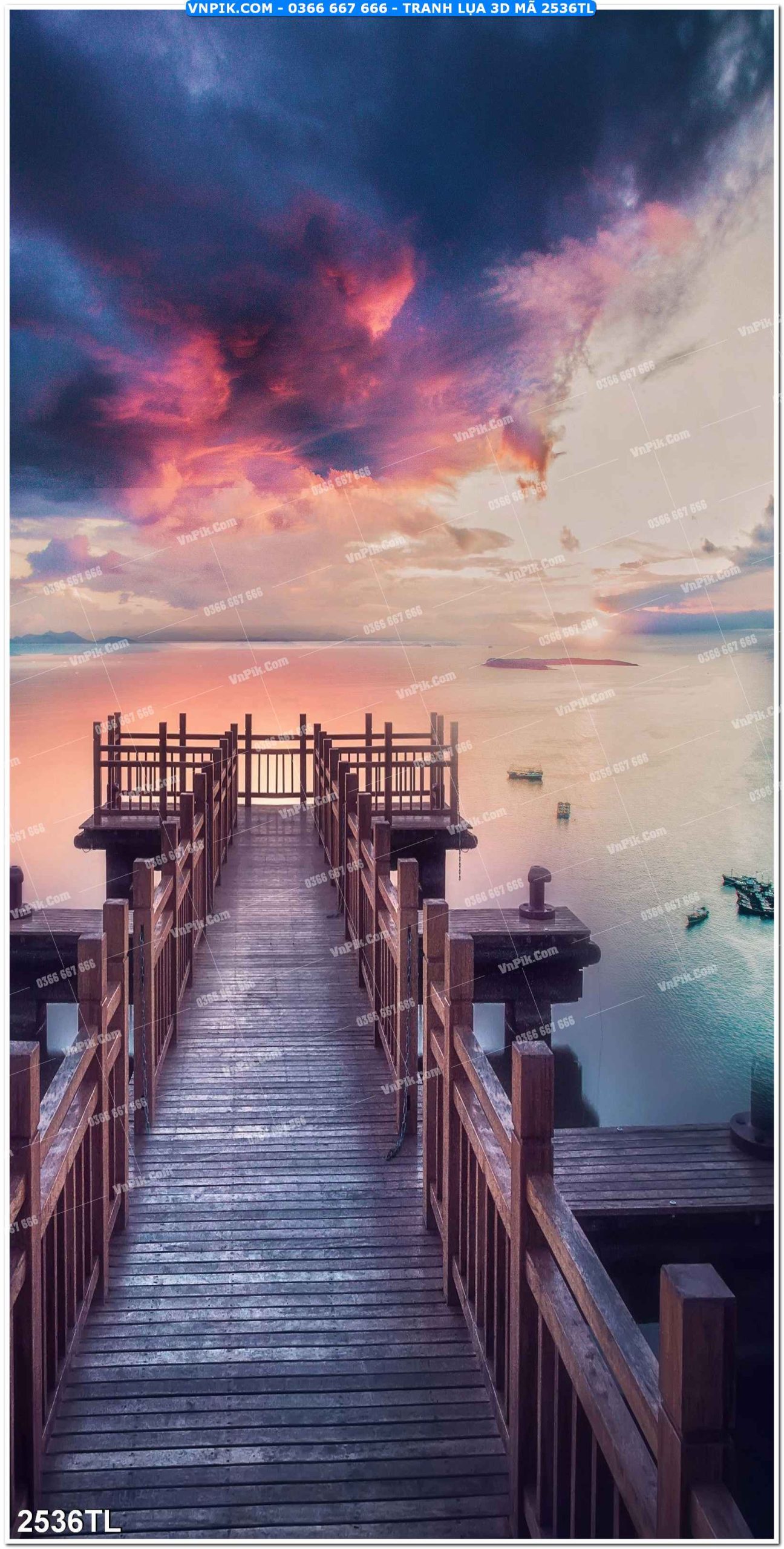 Tranh lụa 3D – Tranh trang trí dán tường 2536TL