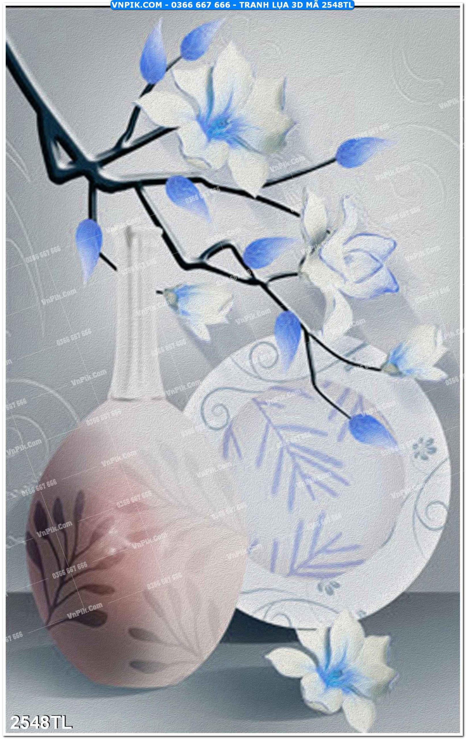 Tranh lụa 3D – Tranh trang trí dán tường 2548TL