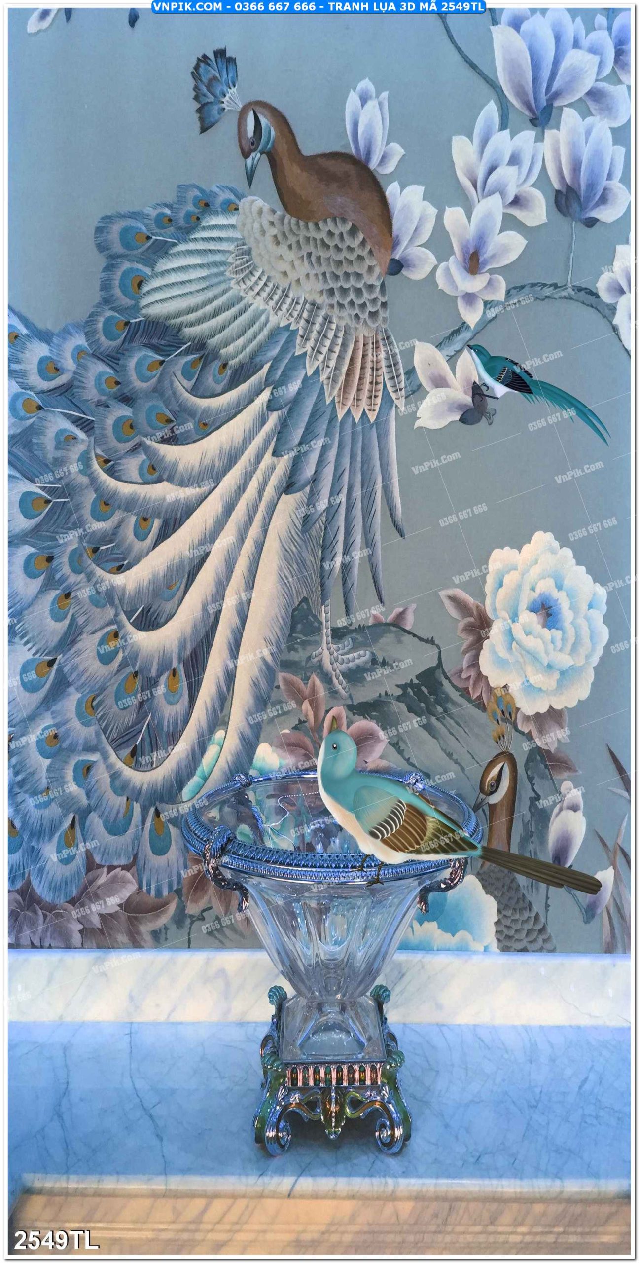 Tranh lụa 3D – Tranh trang trí dán tường 2549TL