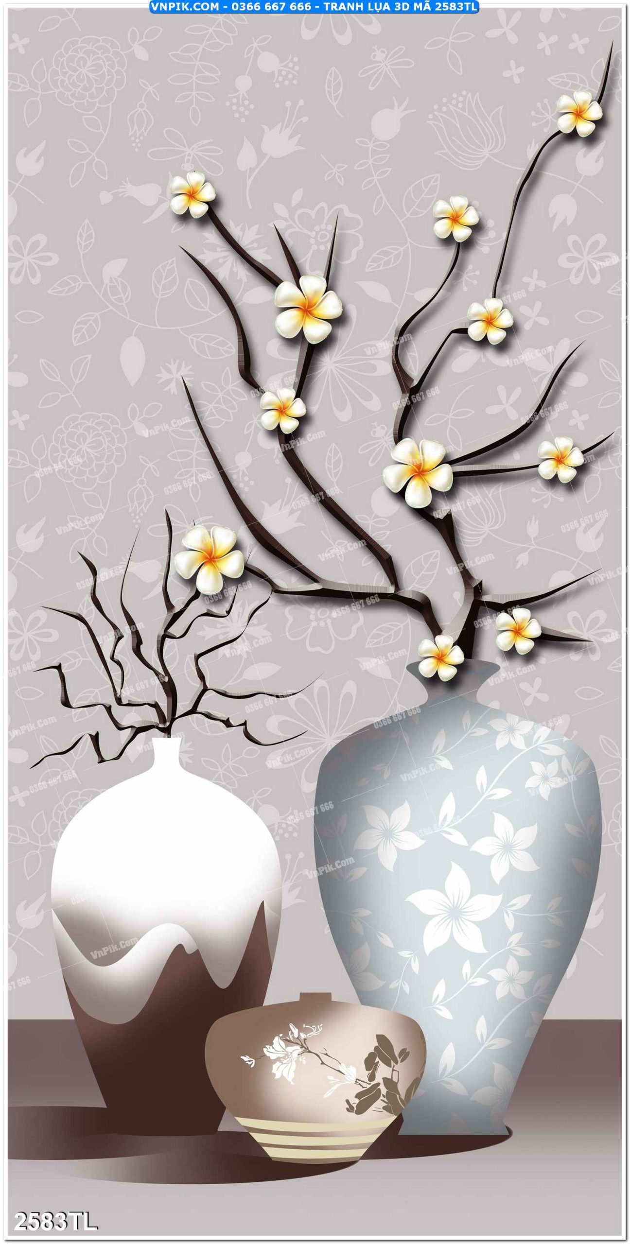 Tranh lụa 3D – Tranh trang trí dán tường 2583TL