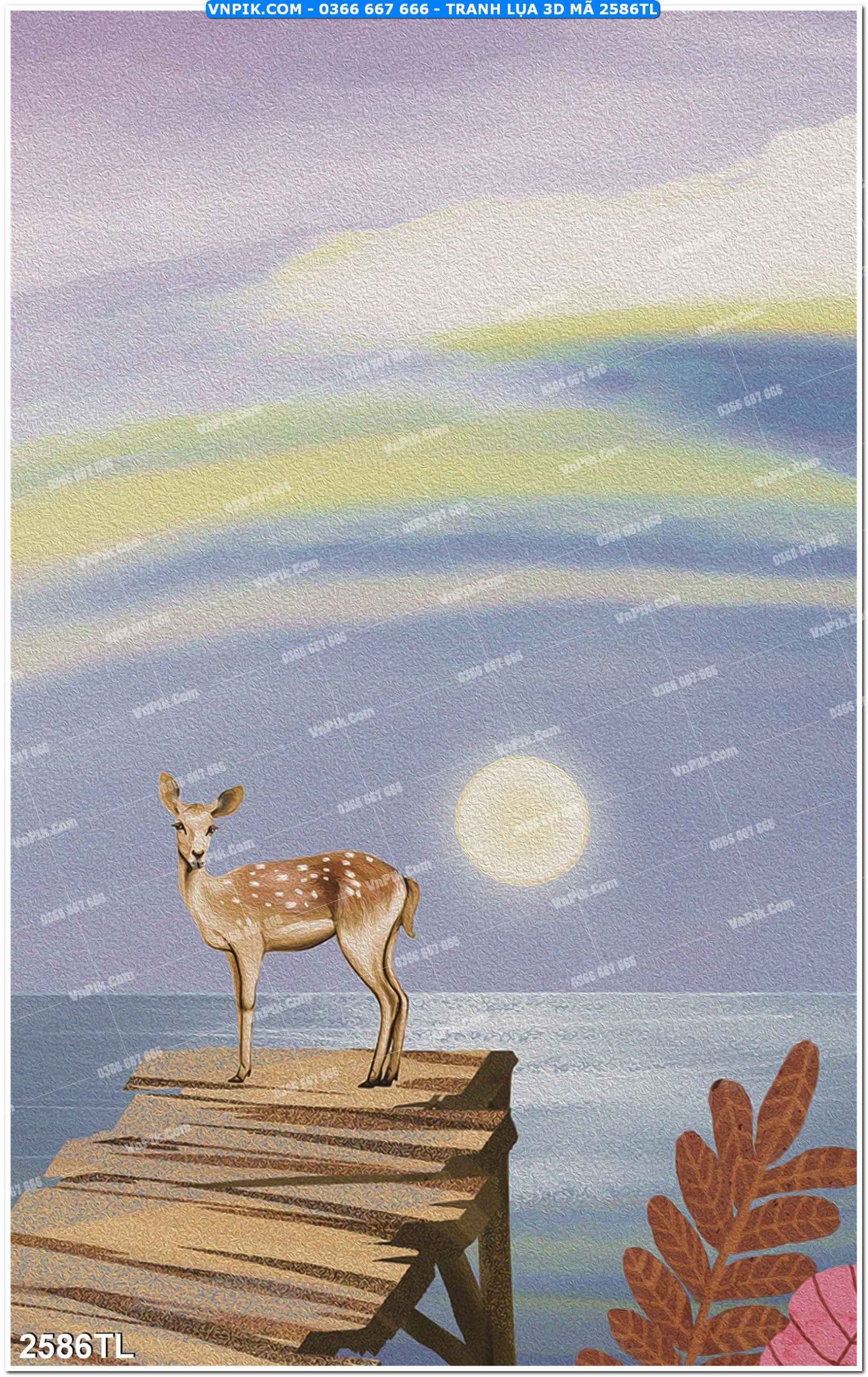 Tranh lụa 3D – Tranh trang trí dán tường 2586TL