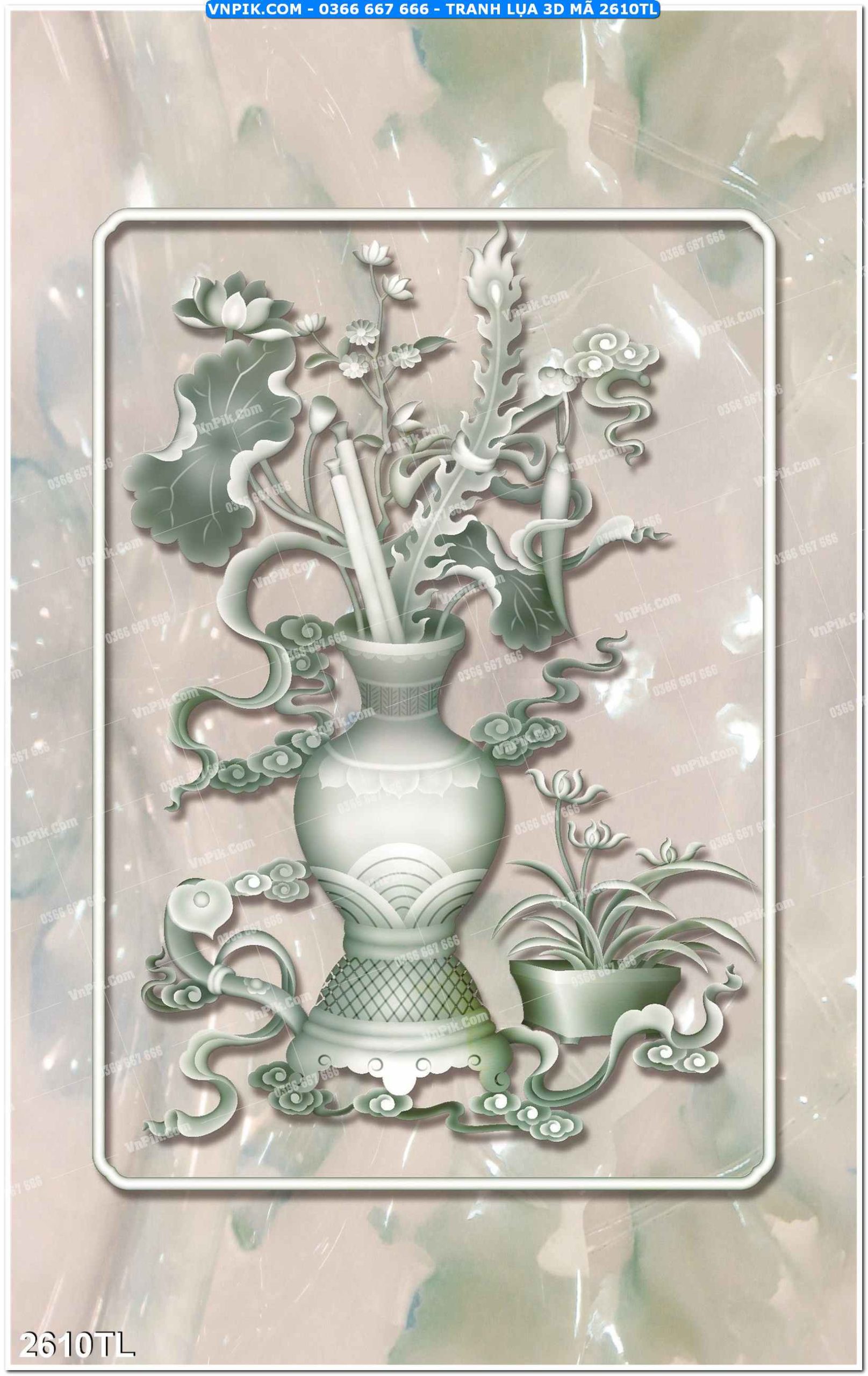 Tranh lụa 3D – Tranh trang trí dán tường 2610TL