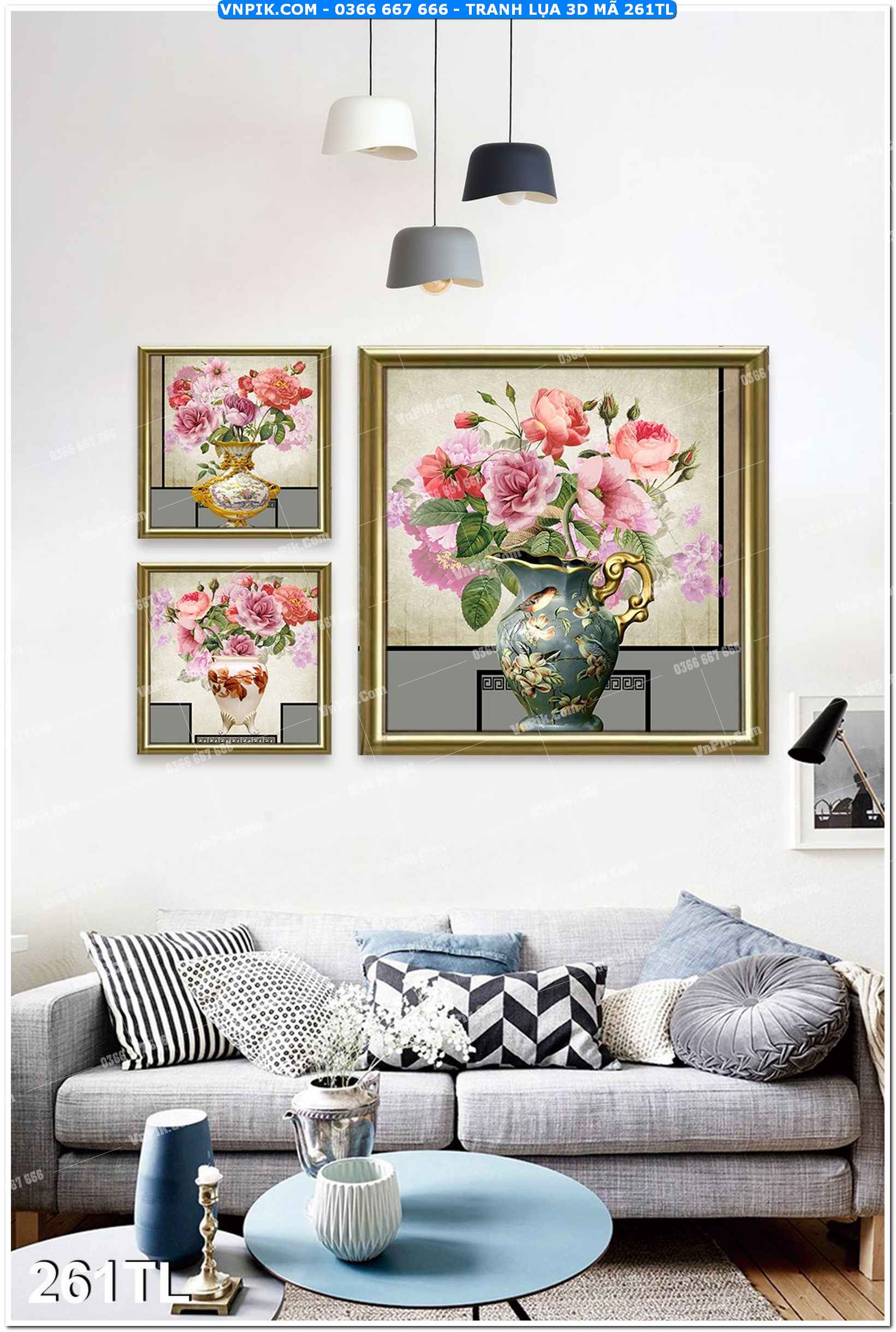 Tranh lụa 3D – Tranh trang trí dán tường 261TL