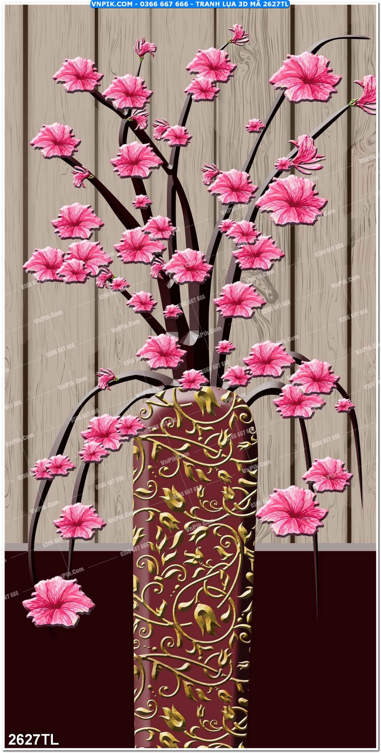 Tranh lụa 3D – Tranh trang trí dán tường 2627TL