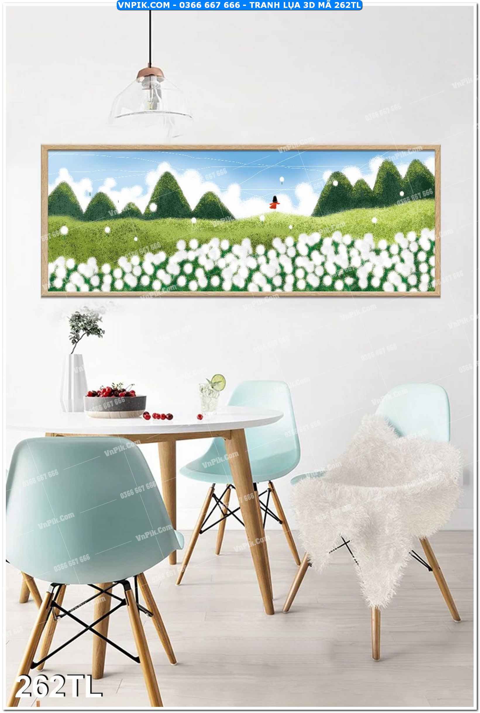 Tranh lụa 3D – Tranh trang trí dán tường 262TL