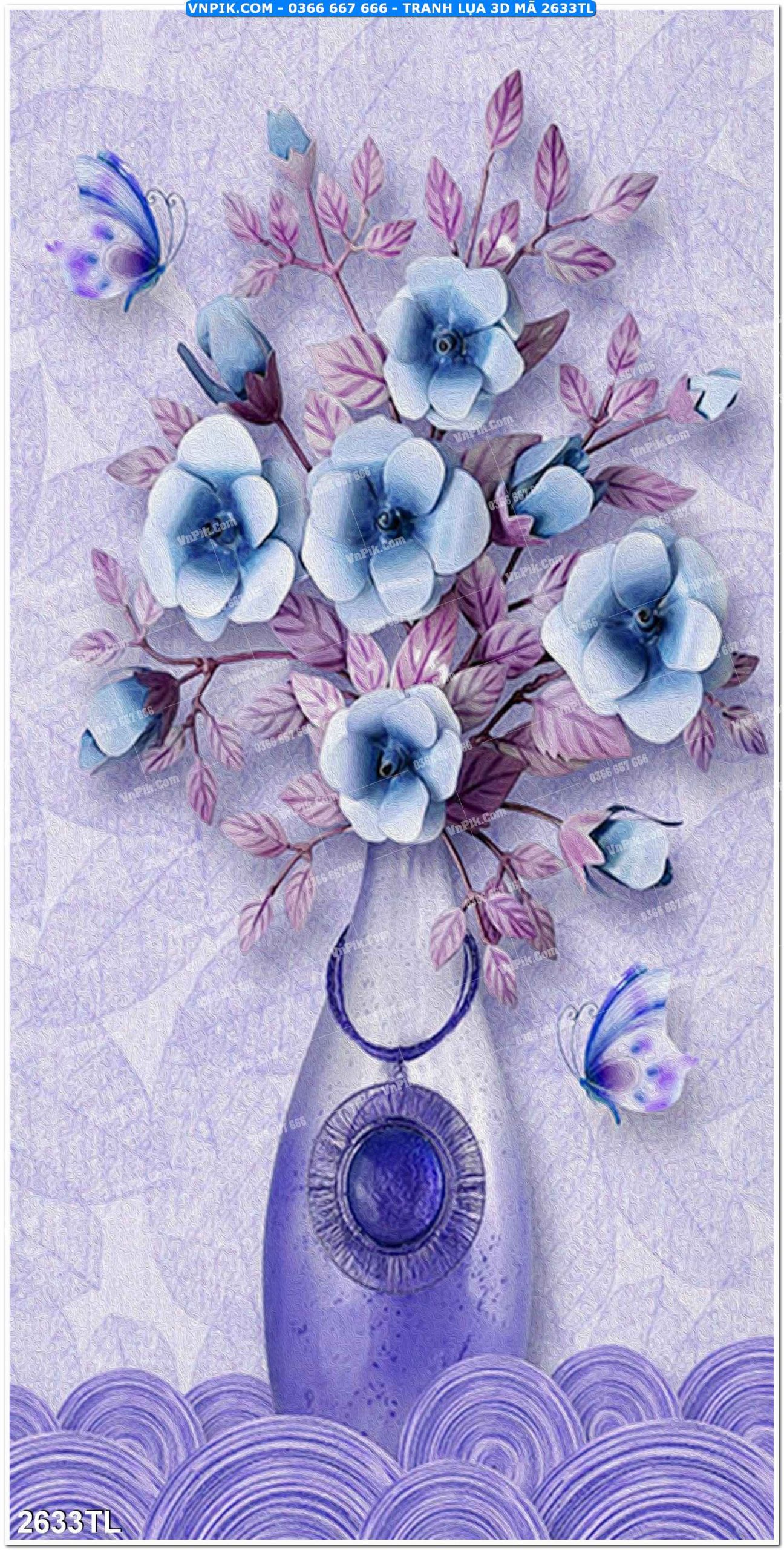 Tranh lụa 3D – Tranh trang trí dán tường 2633TL