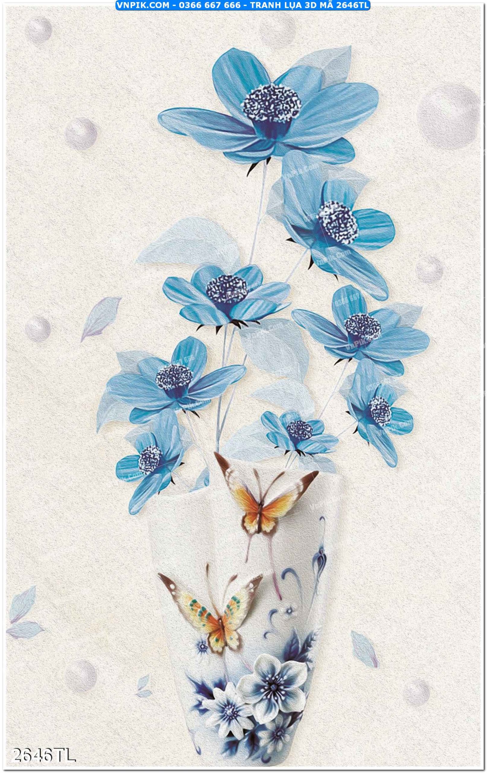 Tranh lụa 3D – Tranh trang trí dán tường 2646TL