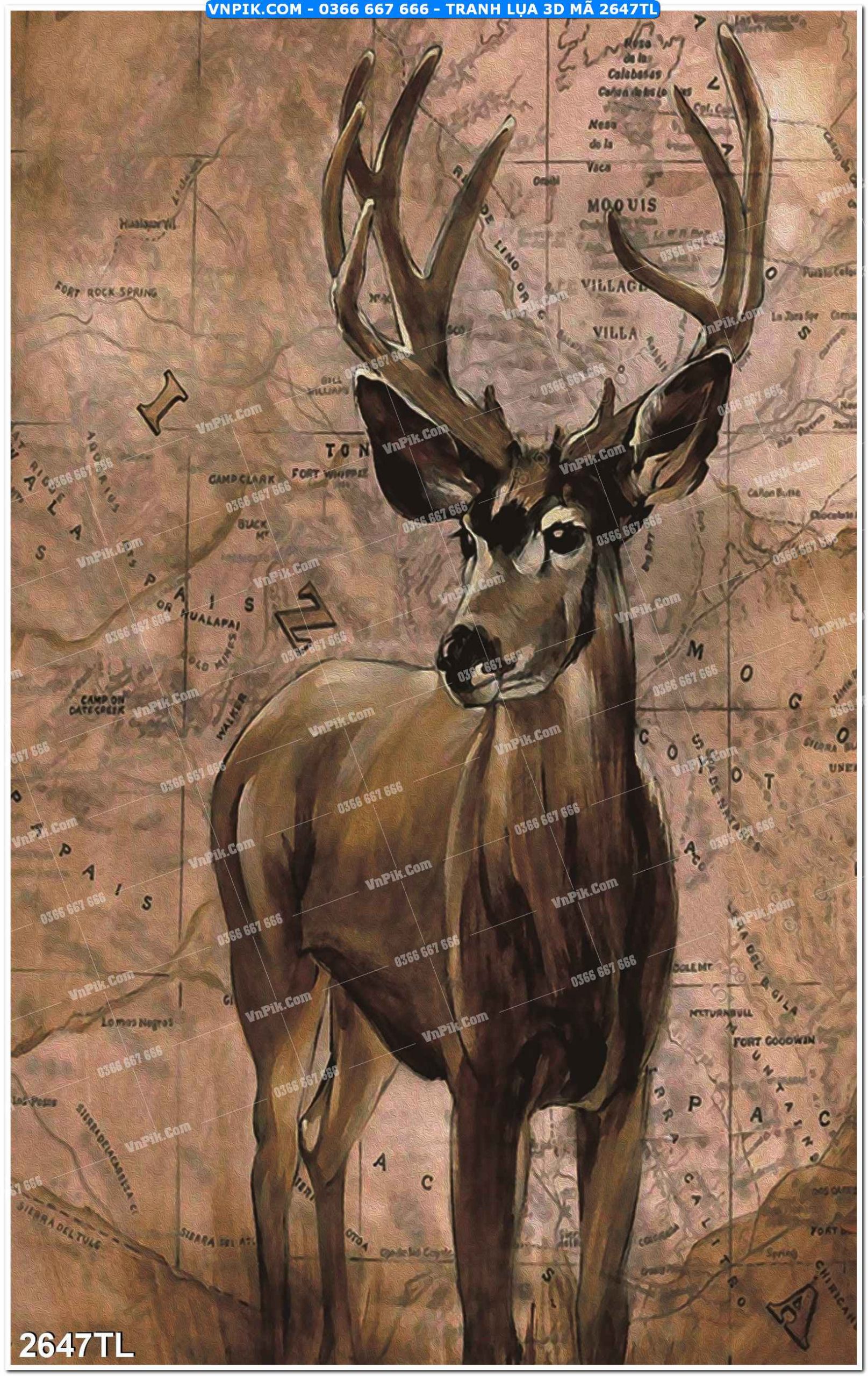 Tranh lụa 3D – Tranh trang trí dán tường 2647TL