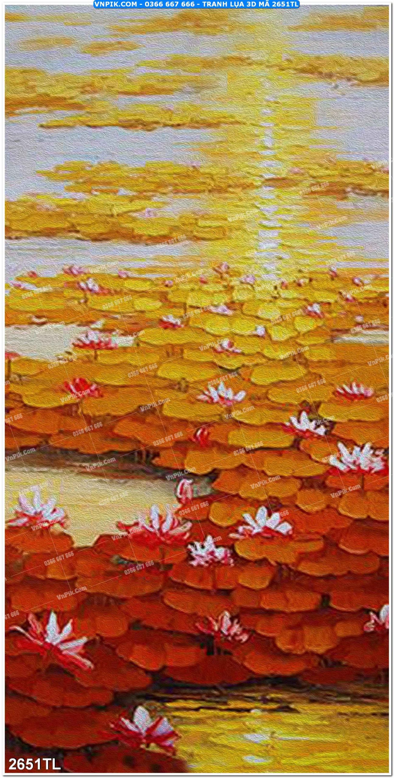 Tranh lụa 3D – Tranh trang trí dán tường 2651TL