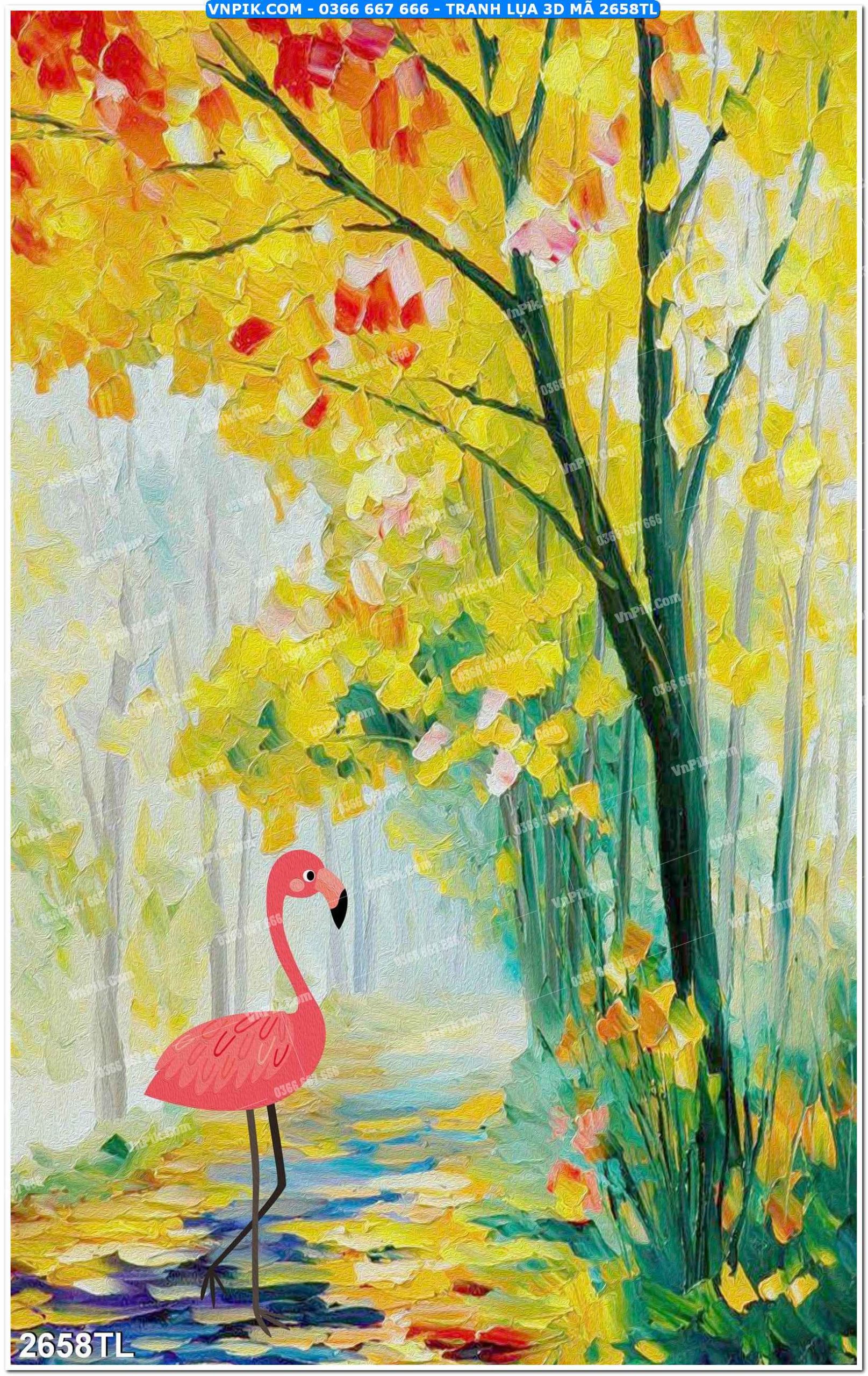 Tranh lụa 3D – Tranh trang trí dán tường 2658TL