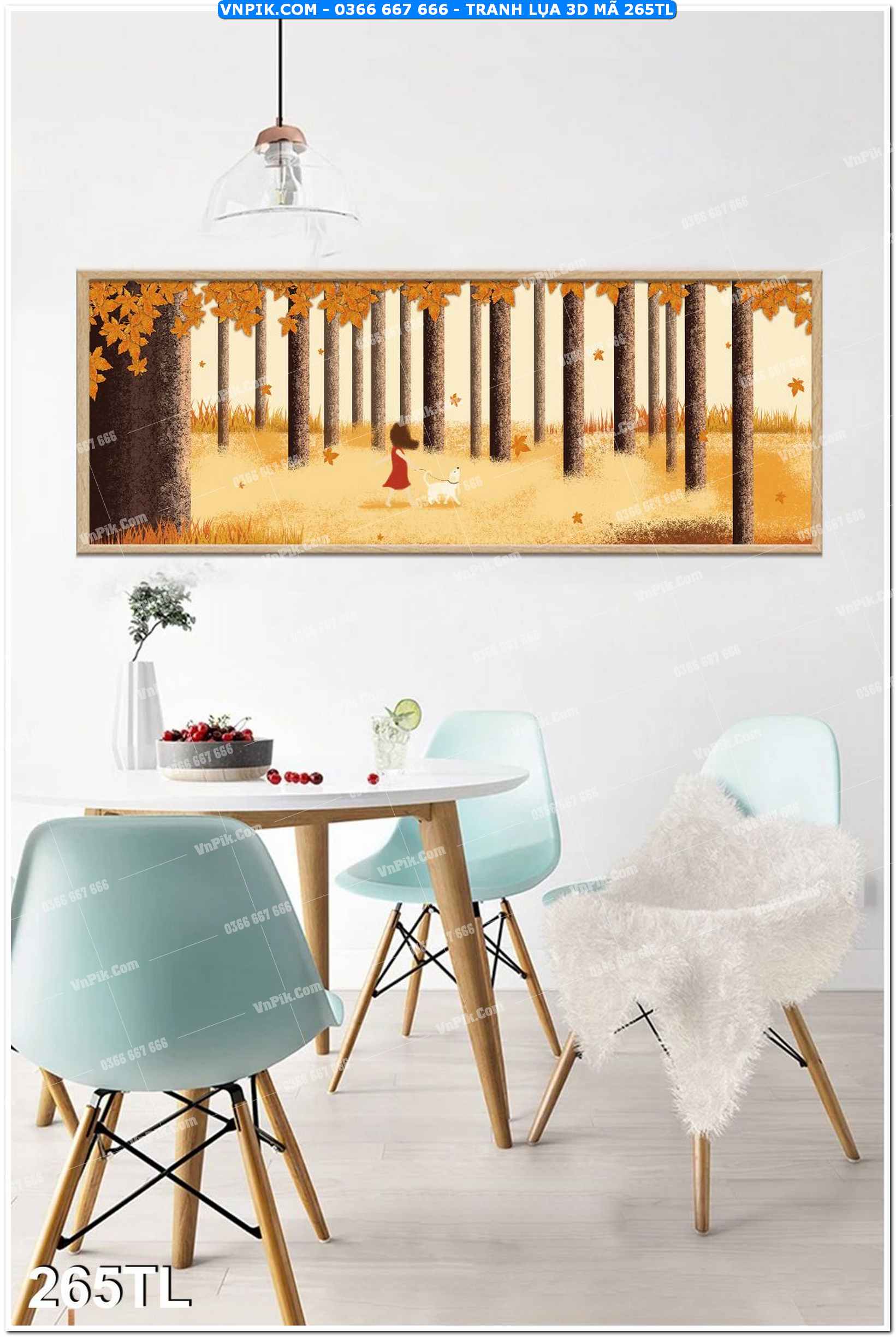 Tranh lụa 3D – Tranh trang trí dán tường 265TL