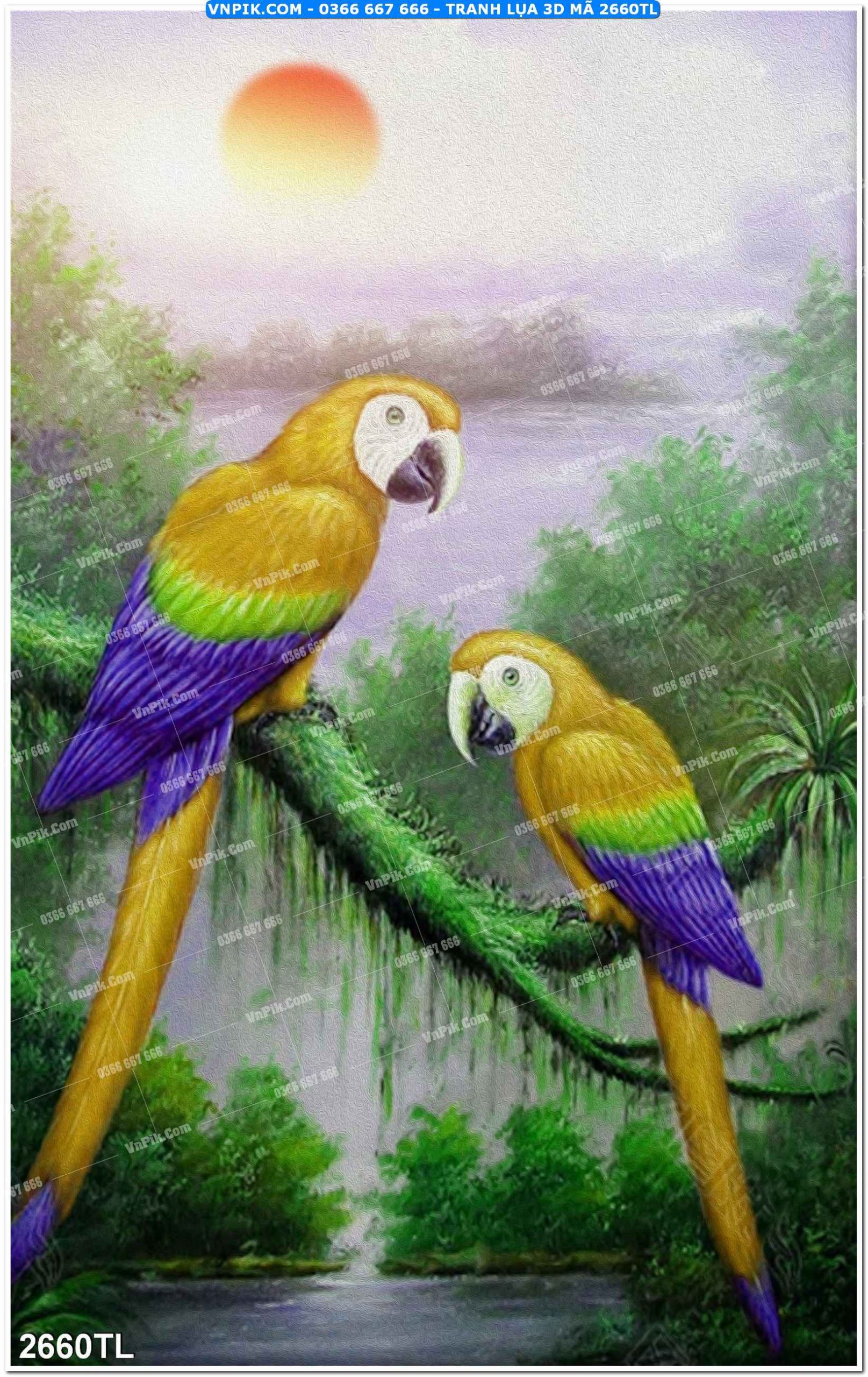Tranh lụa 3D – Tranh trang trí dán tường 2660TL