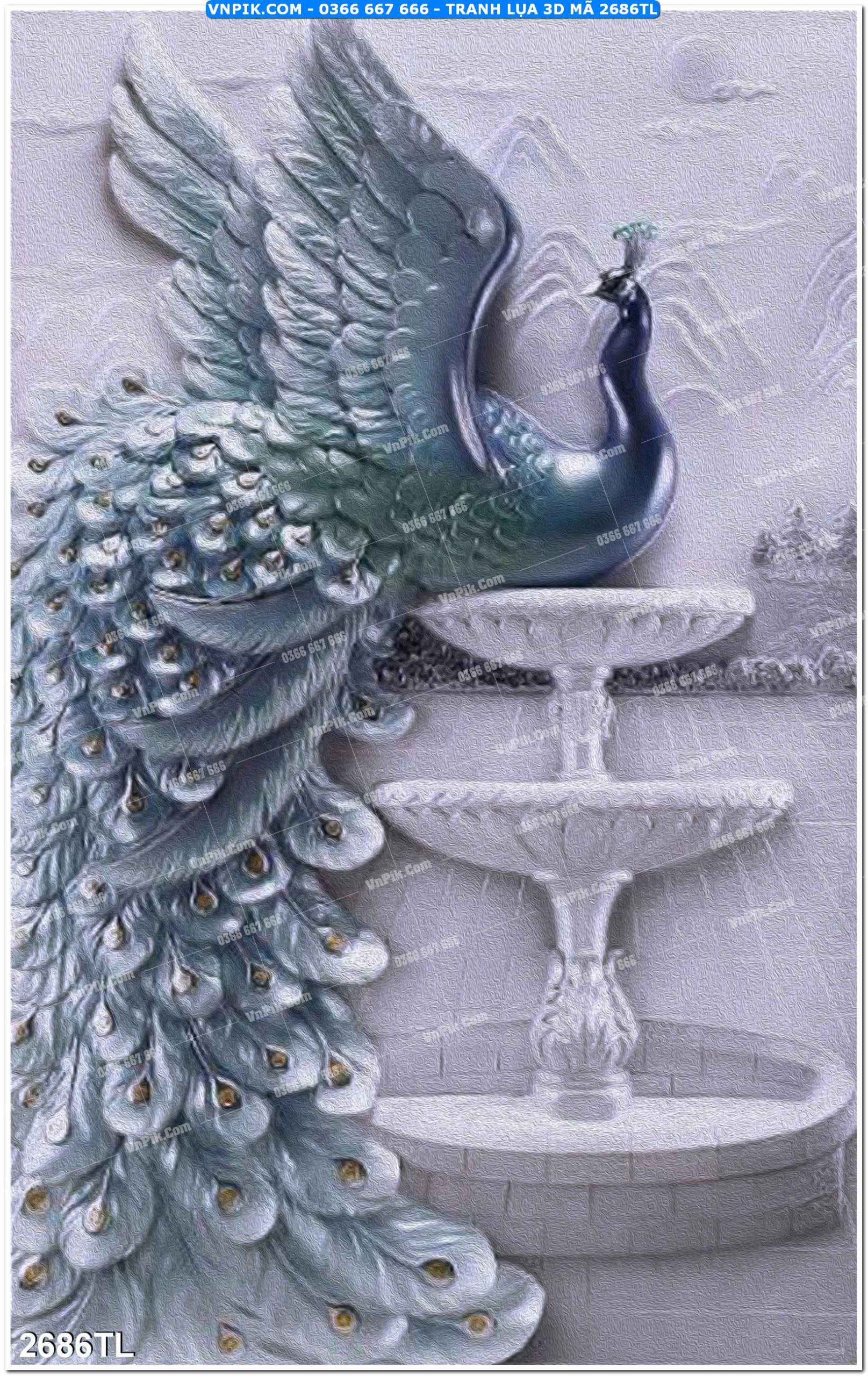 Tranh lụa 3D – Tranh trang trí dán tường 2686TL