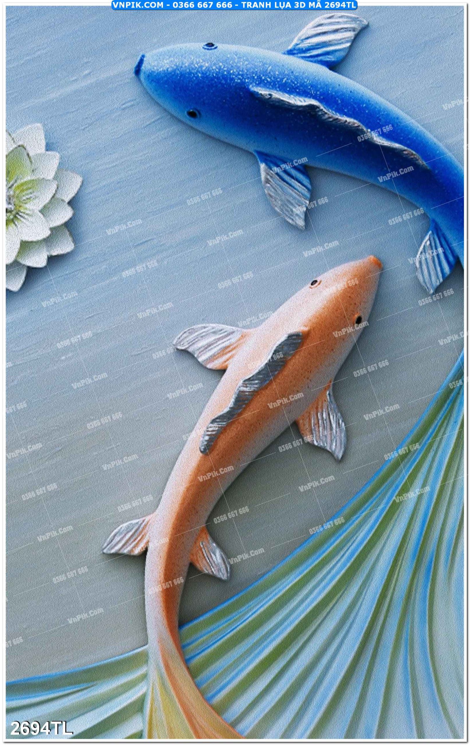 Tranh lụa 3D – Tranh trang trí dán tường 2694TL