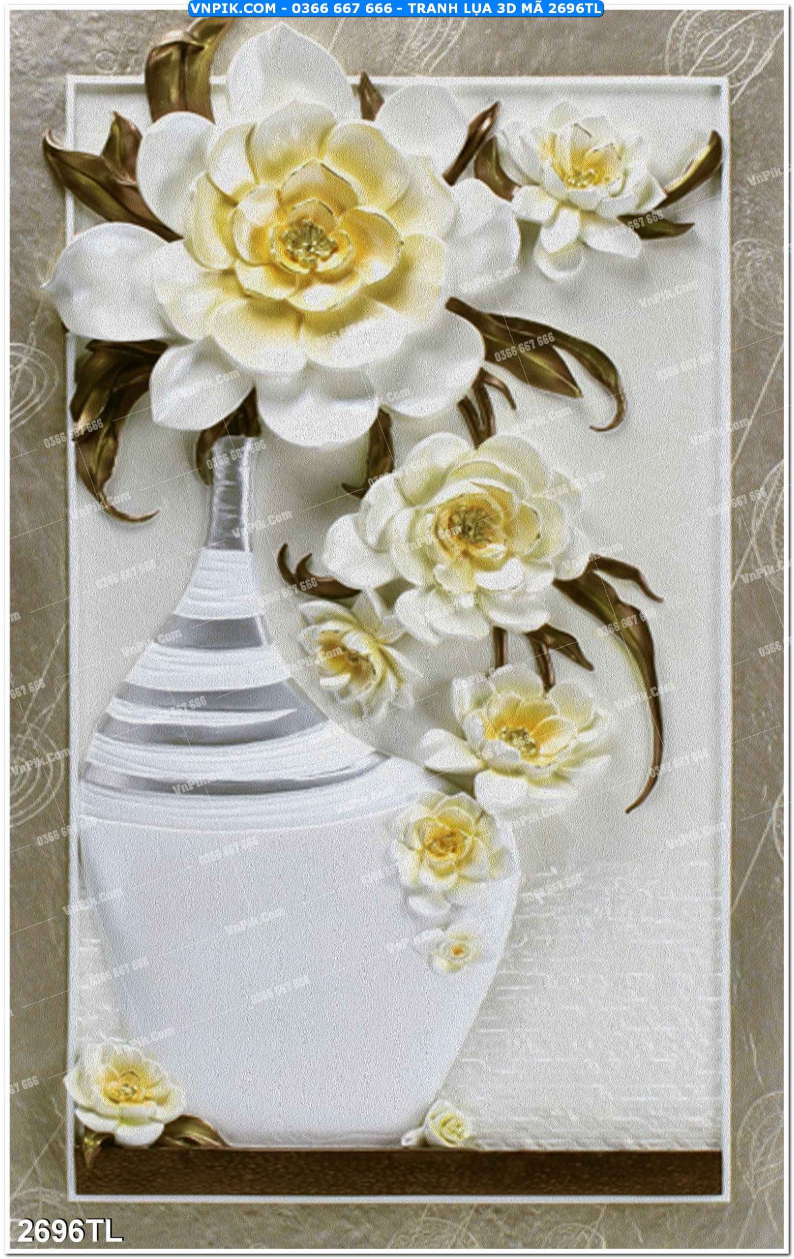 Tranh lụa 3D – Tranh trang trí dán tường 2696TL