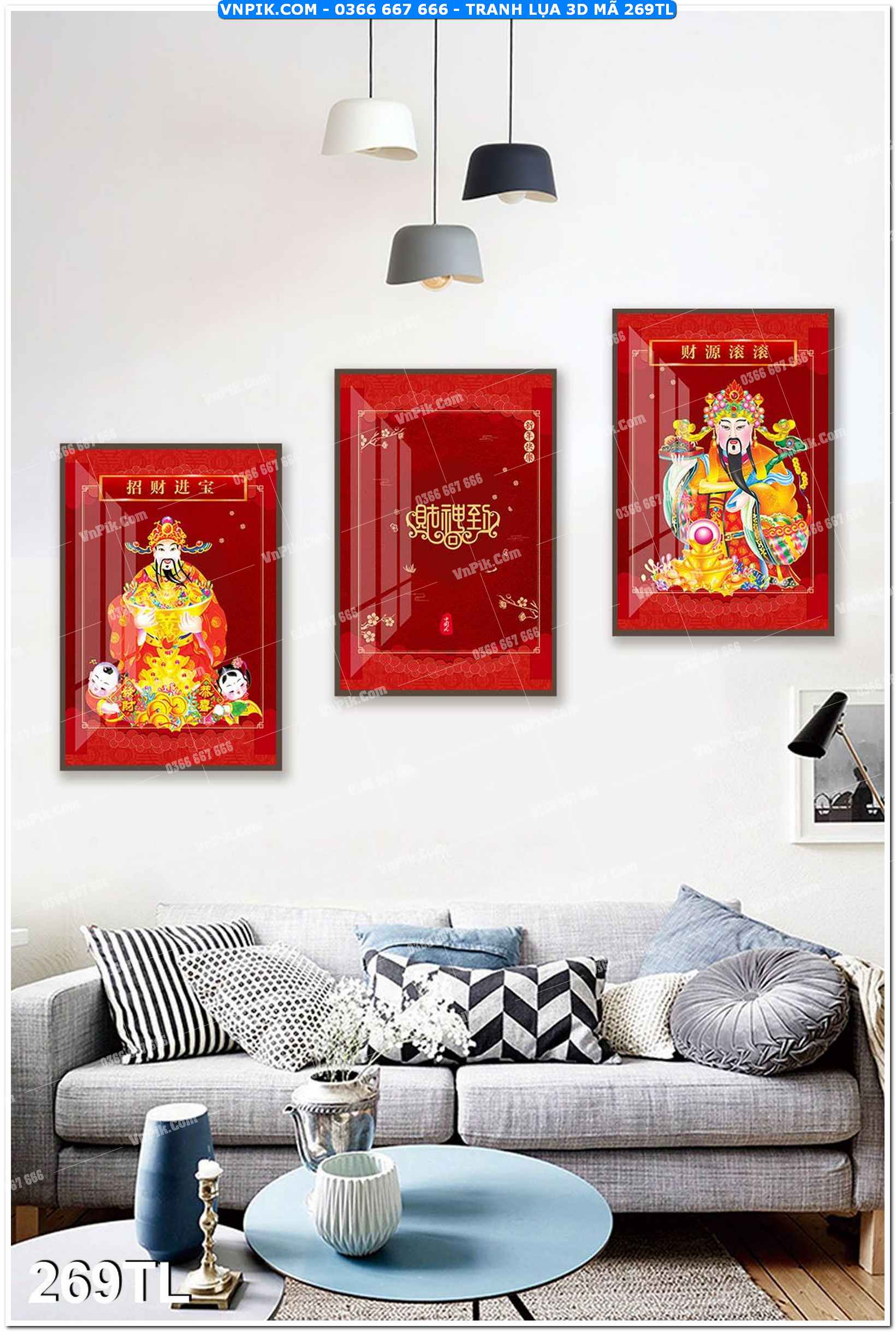 Tranh lụa 3D – Tranh trang trí dán tường 269TL